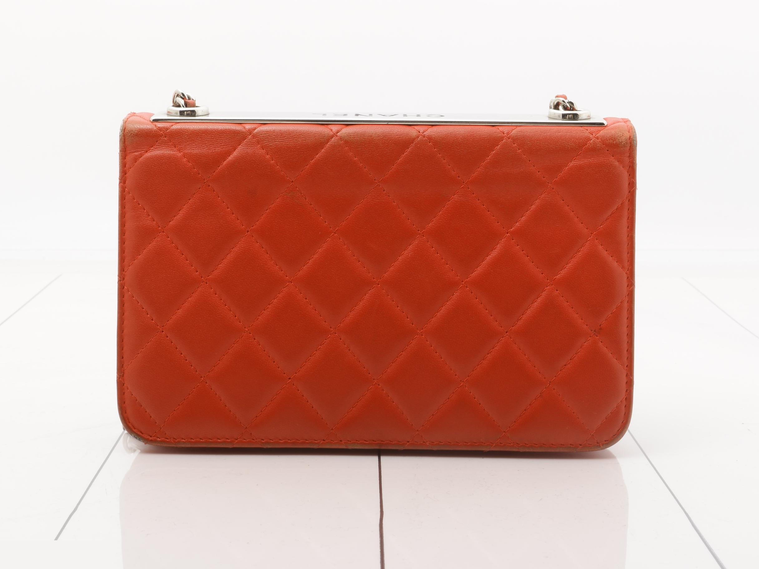 Matelassé (bag) and wallet, chain wallet, trendy CC, red — view 2