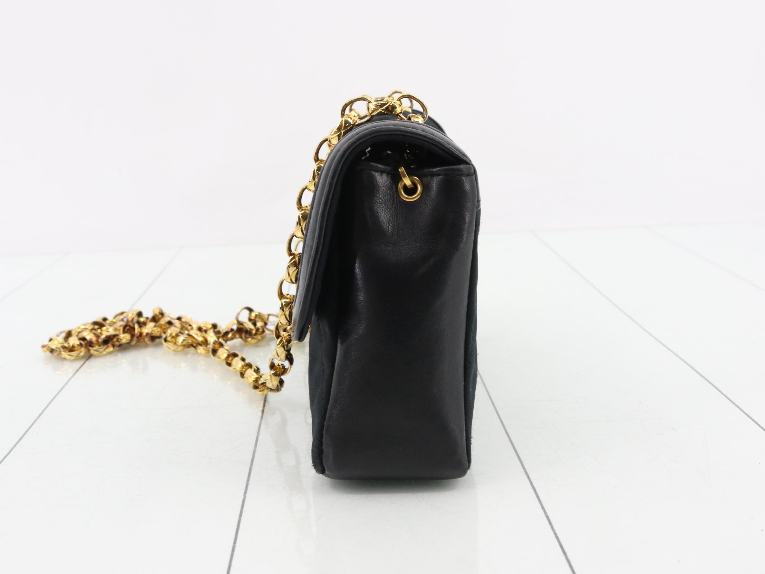 Satin Matelassé Chain Shoulder Bag — view 3
