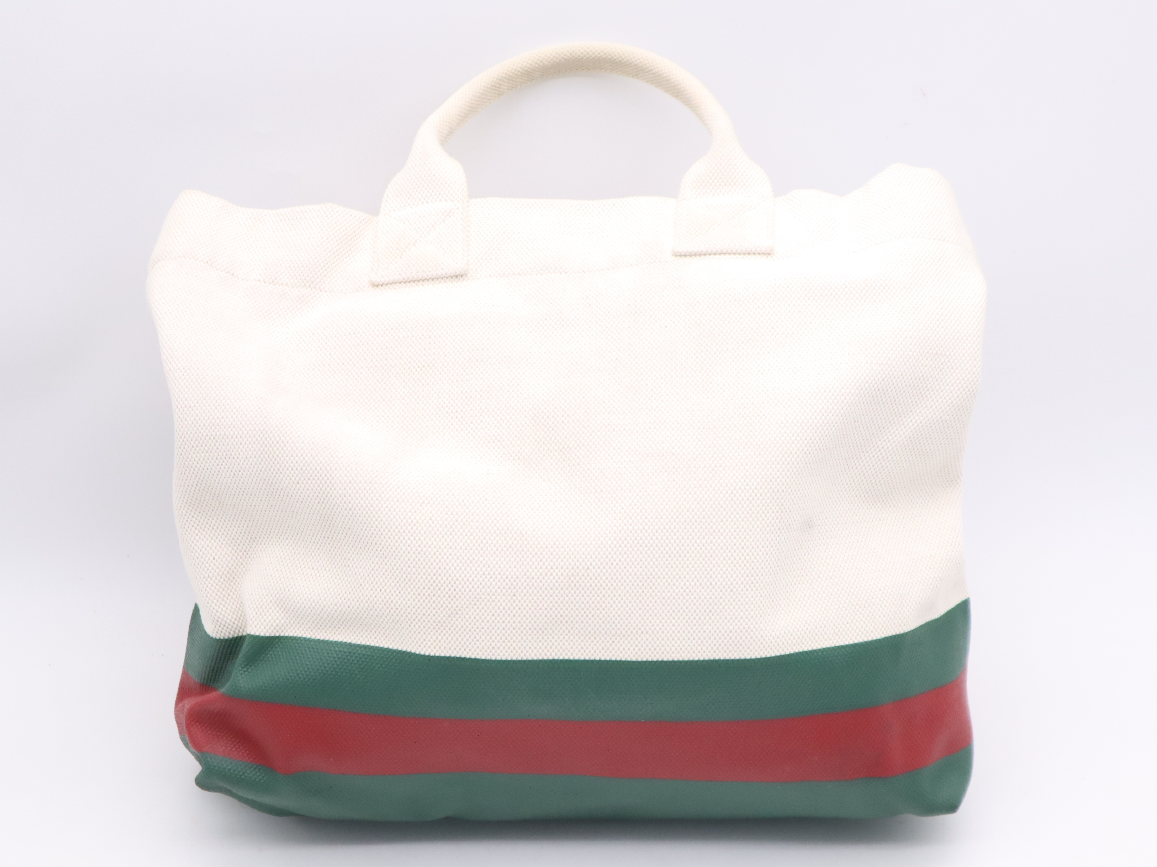782741 Canvas Sherry Line 2-Way Tote Bag White Silver Hardware Tote Bag — view 2