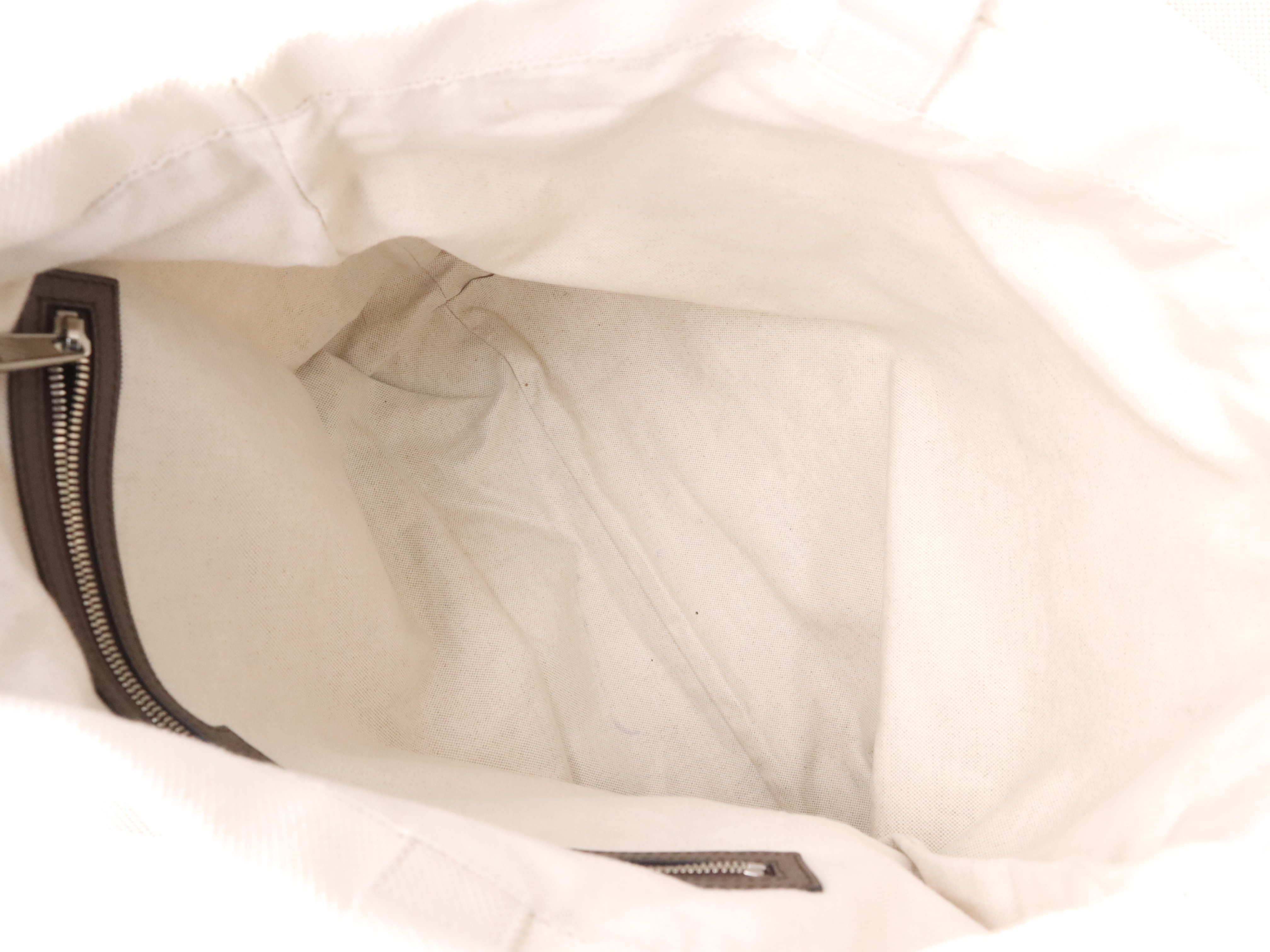 782741 Canvas Sherry Line 2-Way Tote Bag White Silver Hardware Tote Bag — view 10