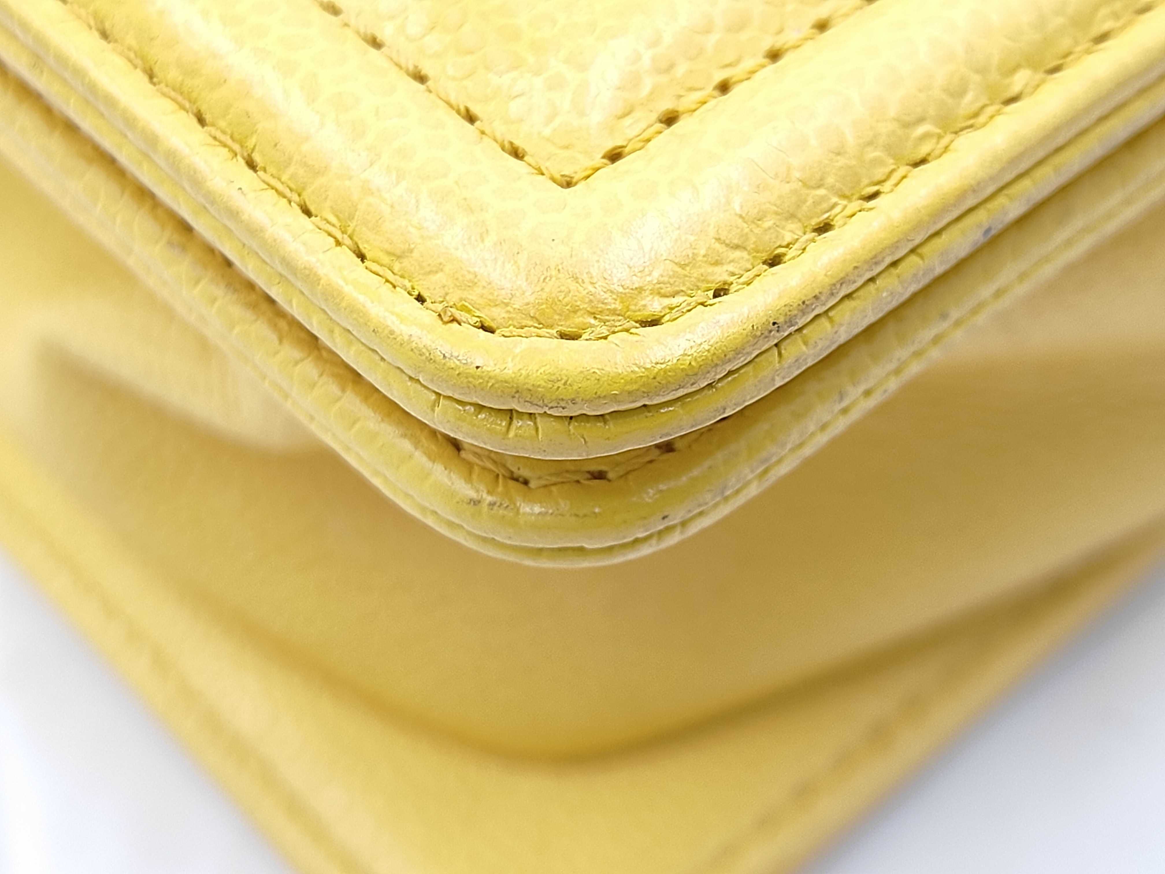 Boy Chanel 20 Chain Shoulder Bag, Caviar Yellow — view 7