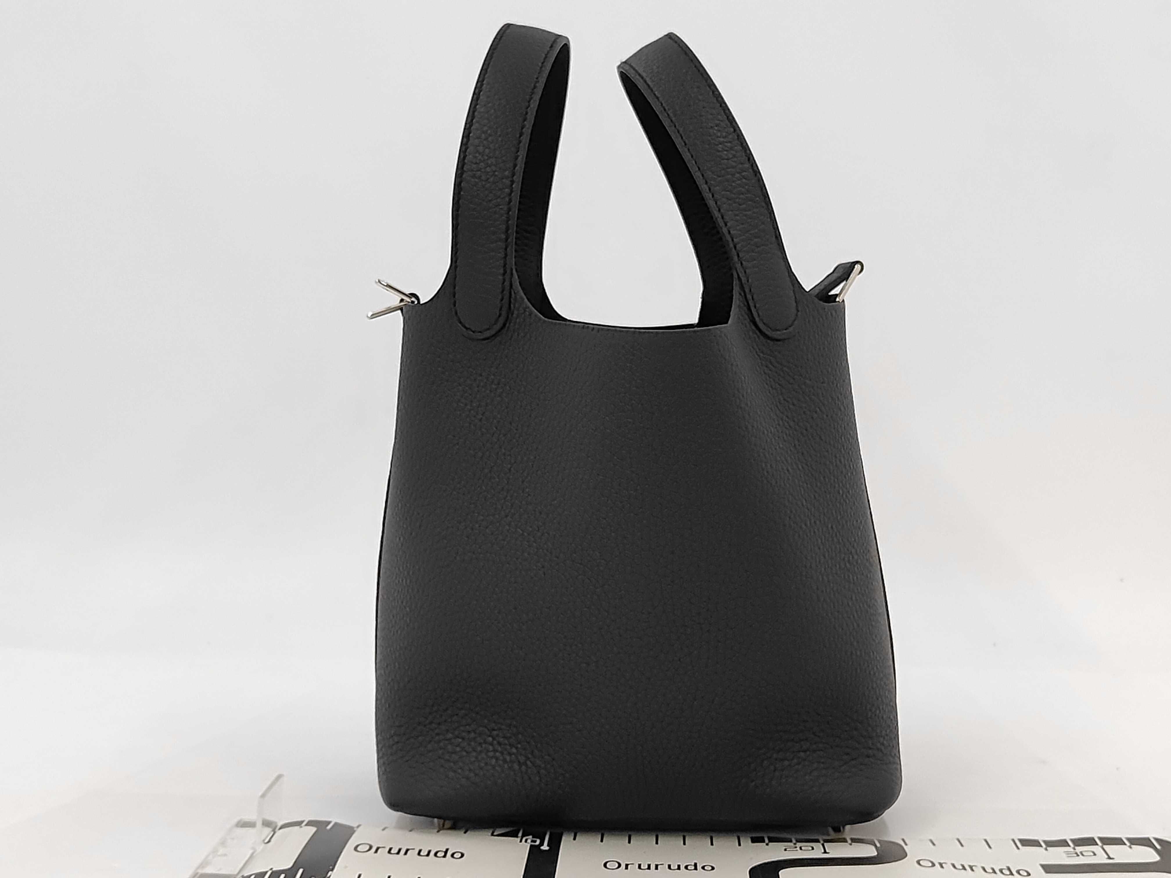 Picotin Lock 18 Black x Taurillon Clemence Leather x Silver Hardware x K Stamp [KMI010IA] Handbag — view 2
