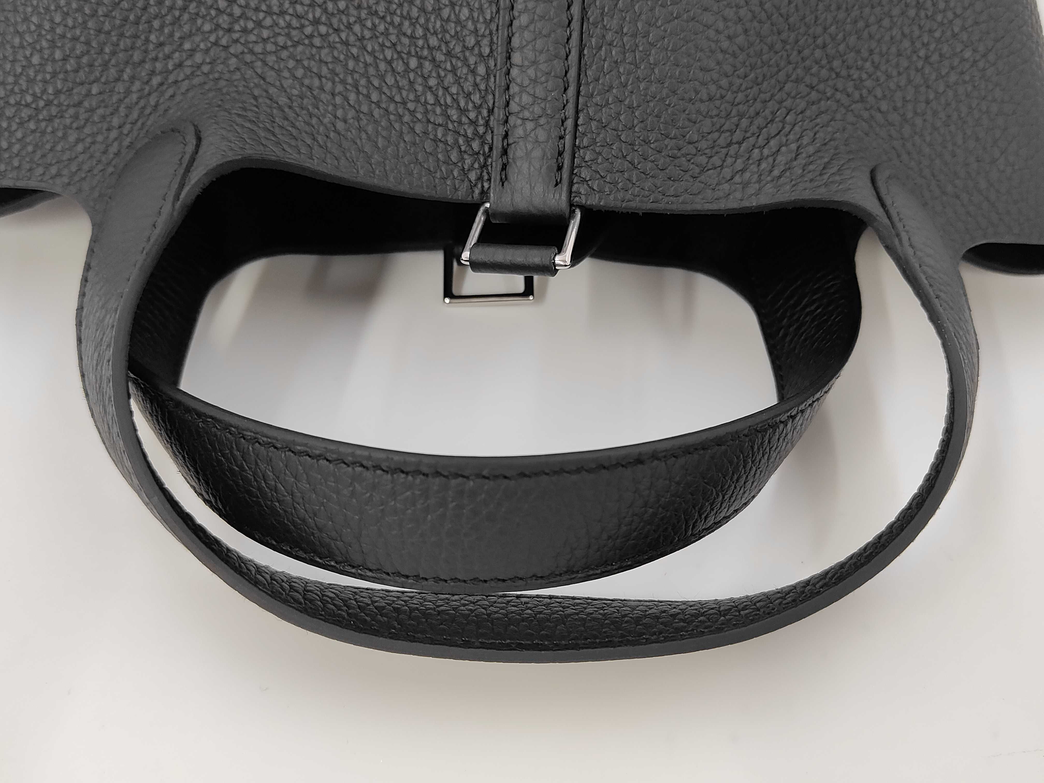 Picotin Lock 18 Black x Taurillon Clemence Leather x Silver Hardware x K Stamp [KMI010IA] Handbag — view 5