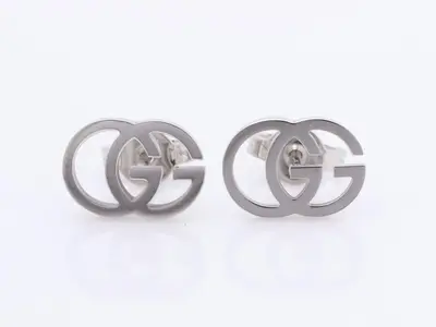 750WG earrings, with shop card and box, 1.75g