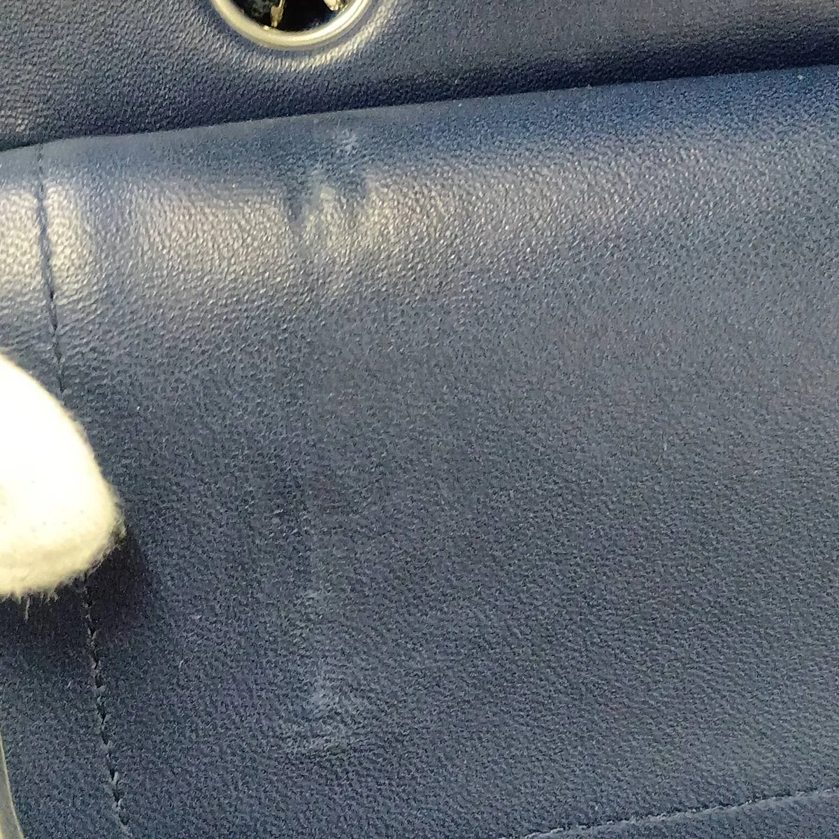 [Individually packaged] Chanel Matelassé 25 Lambskin Double Flap Double Chain Bag, Navy, Silver Hardware, 22517921, Serial Number 22, A01112 — view 14