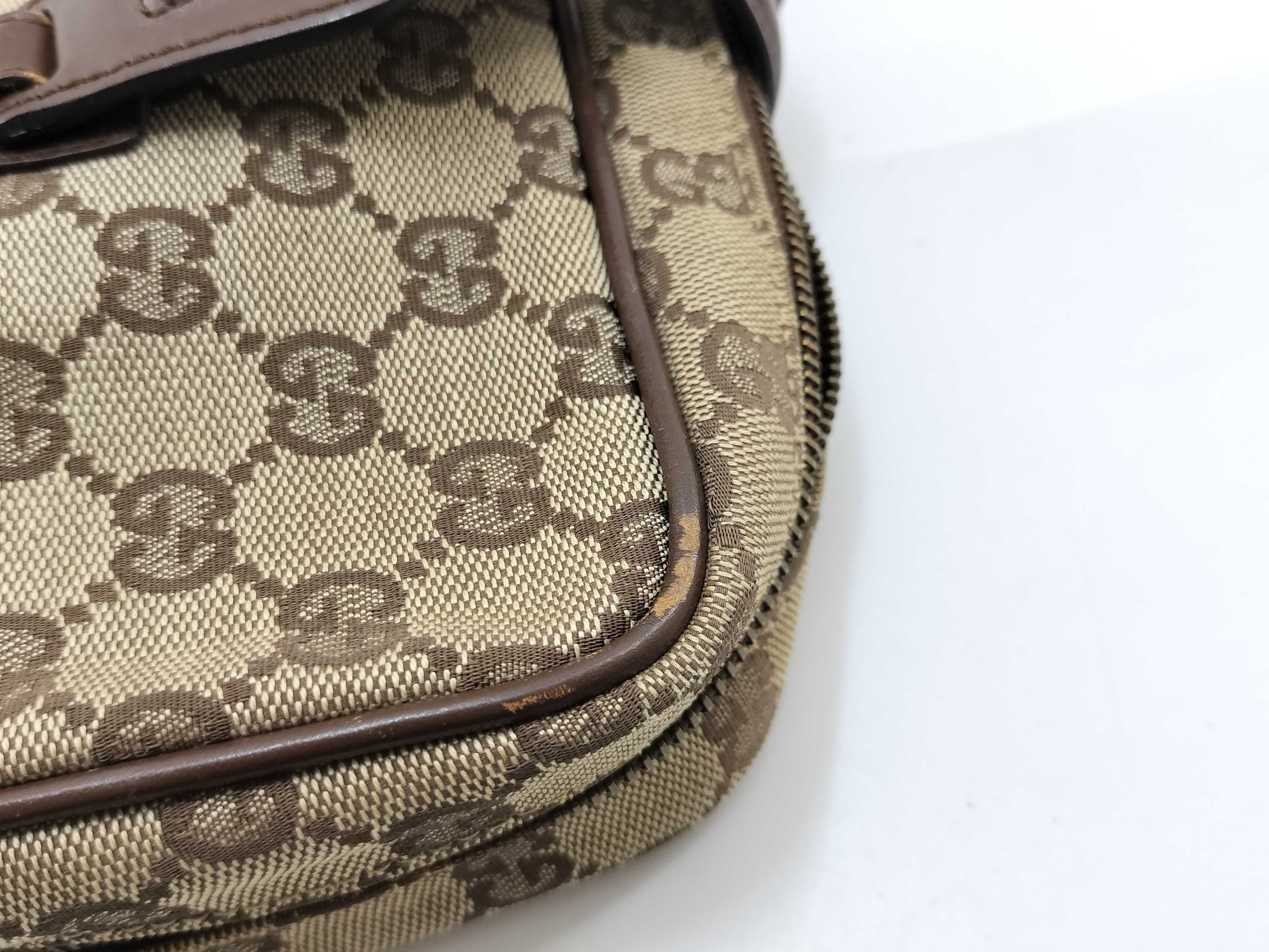 GG Canvas Leather Tote Bag, Beige x Brown Shoulder Bag — view 15