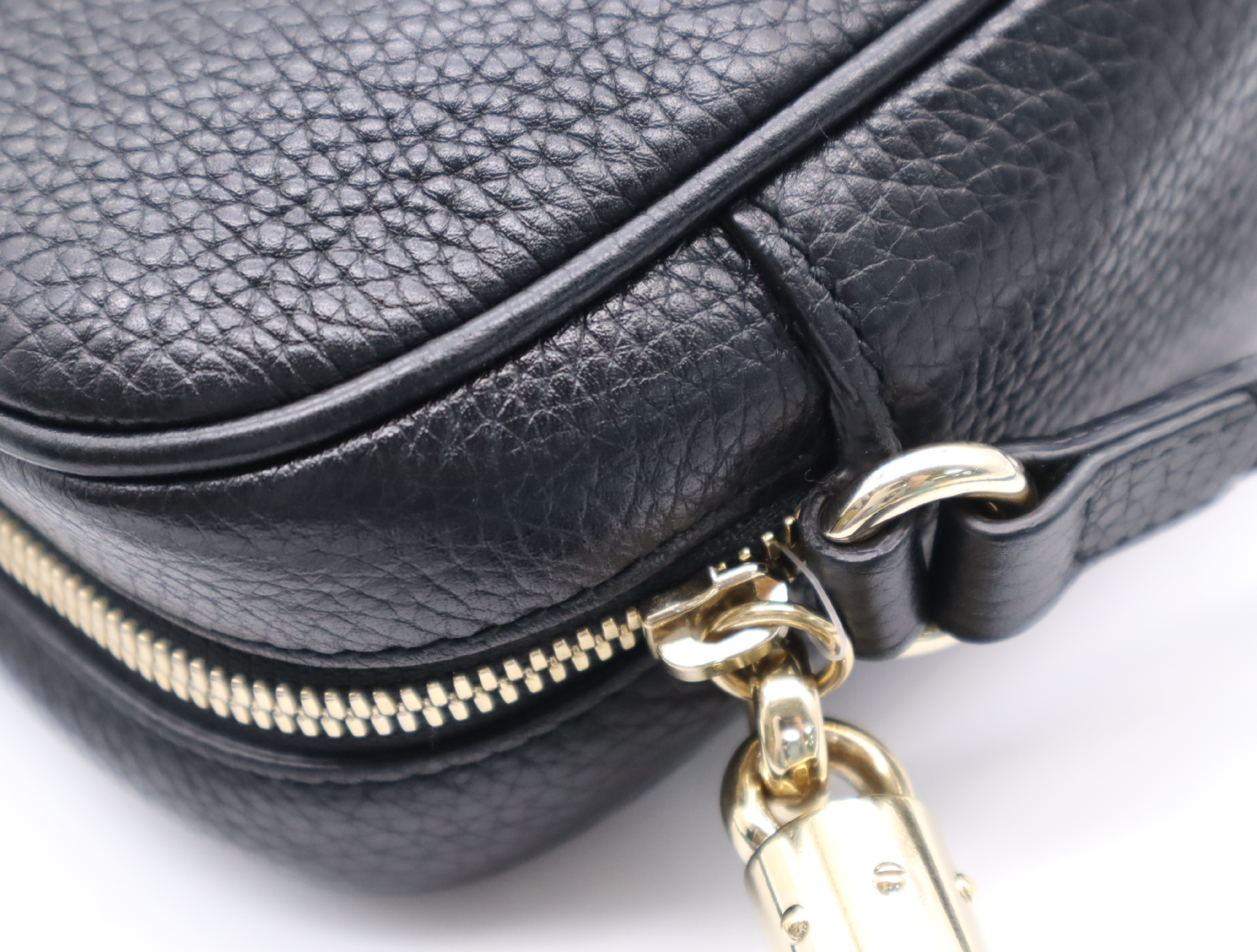 308364 Leather Soho Interlocking Disco Bag Black Shoulder Bag — view 9