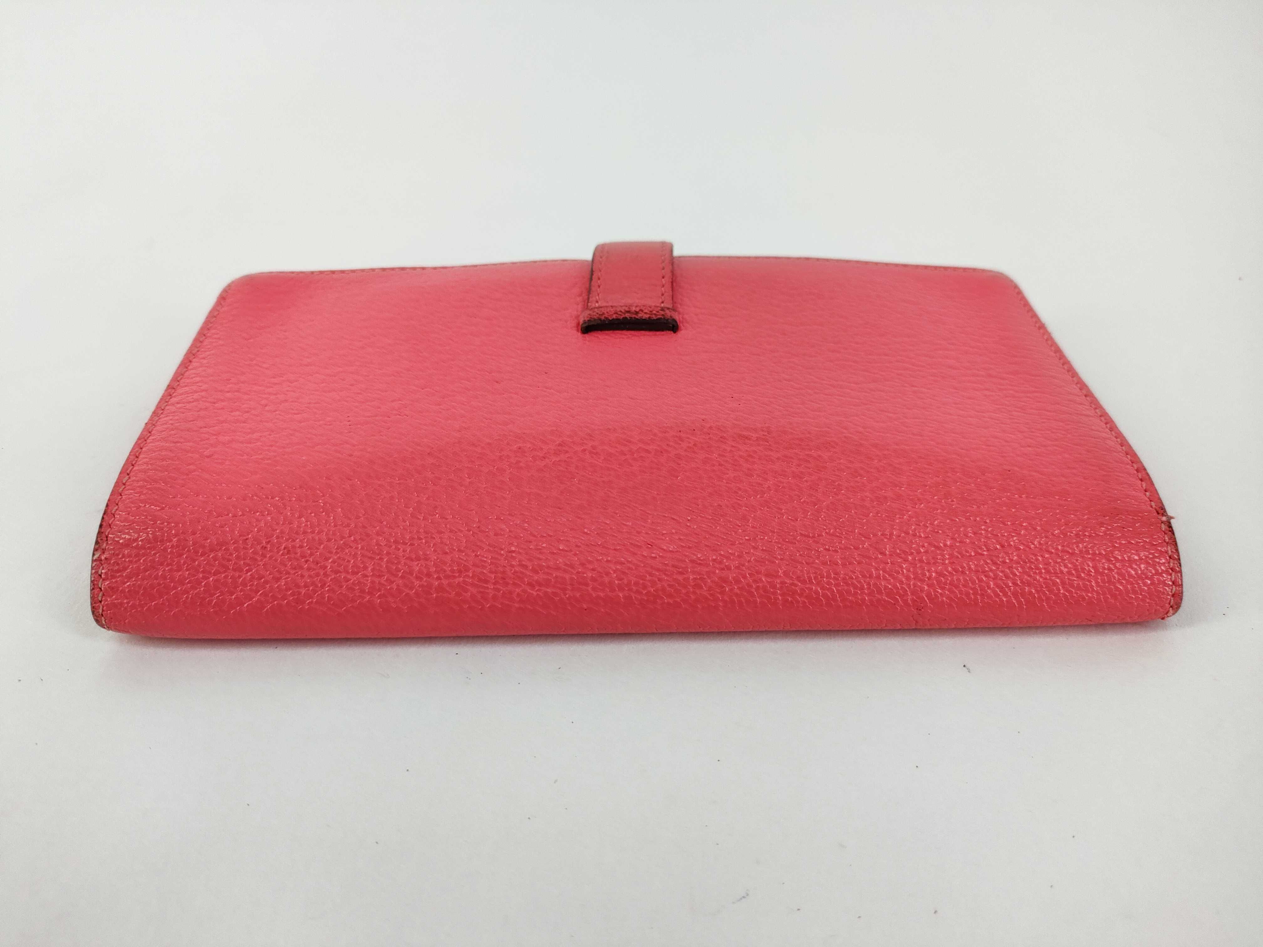 Bearn Soufflé Chevre Mysore Long Wallet, Pink, Silver Hardware, A Stamp — view 7