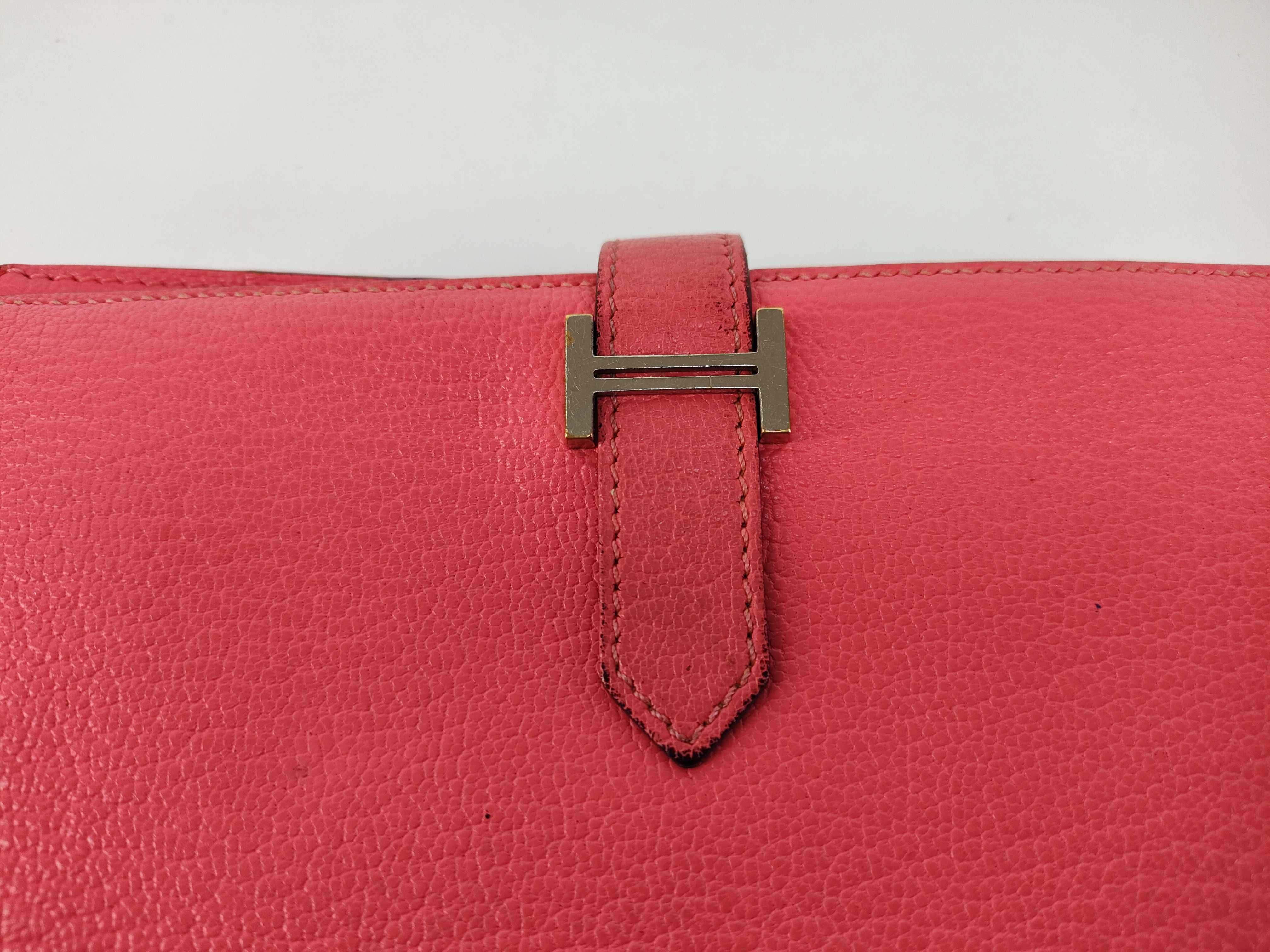 Bearn Soufflé Chevre Mysore Long Wallet, Pink, Silver Hardware, A Stamp — view 8