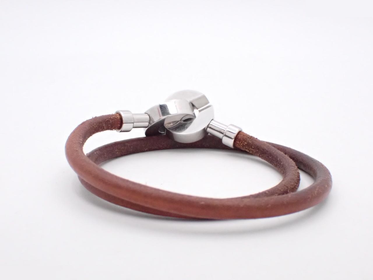 Leather bracelet, Lancelot GM design, choker style, wrist circumference approximately 18cm — view 2