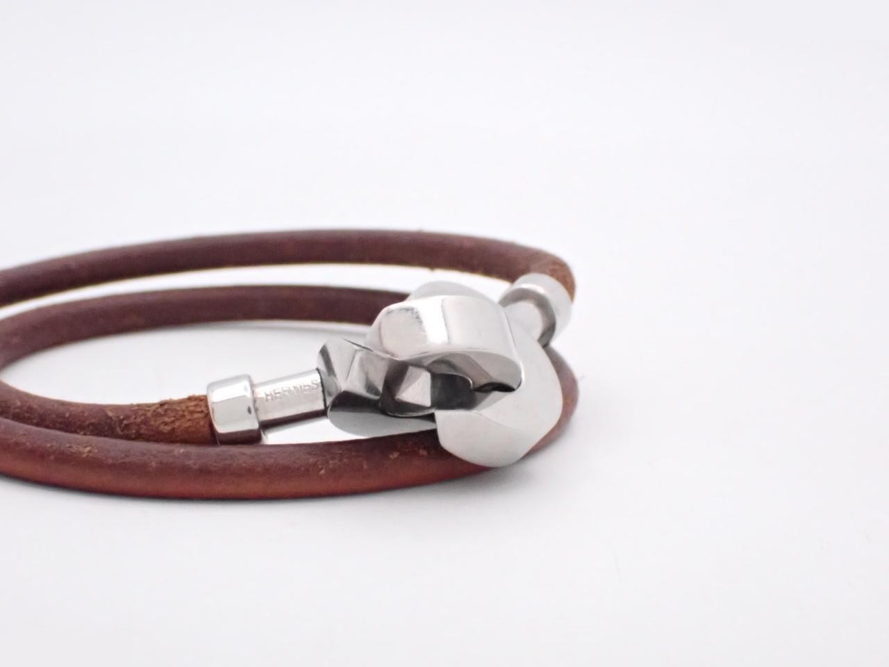 Leather bracelet, Lancelot GM design, choker style, wrist circumference approximately 18cm — view 3
