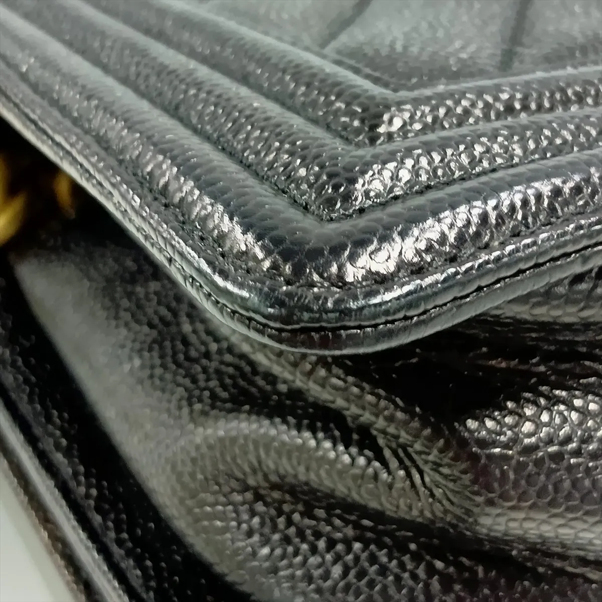 Boy Chanel 20 Small Caviar Skin Chain Shoulder Bag, Black with Gold Hardware, 24888498, Serial Number 24, A67085 — view 12