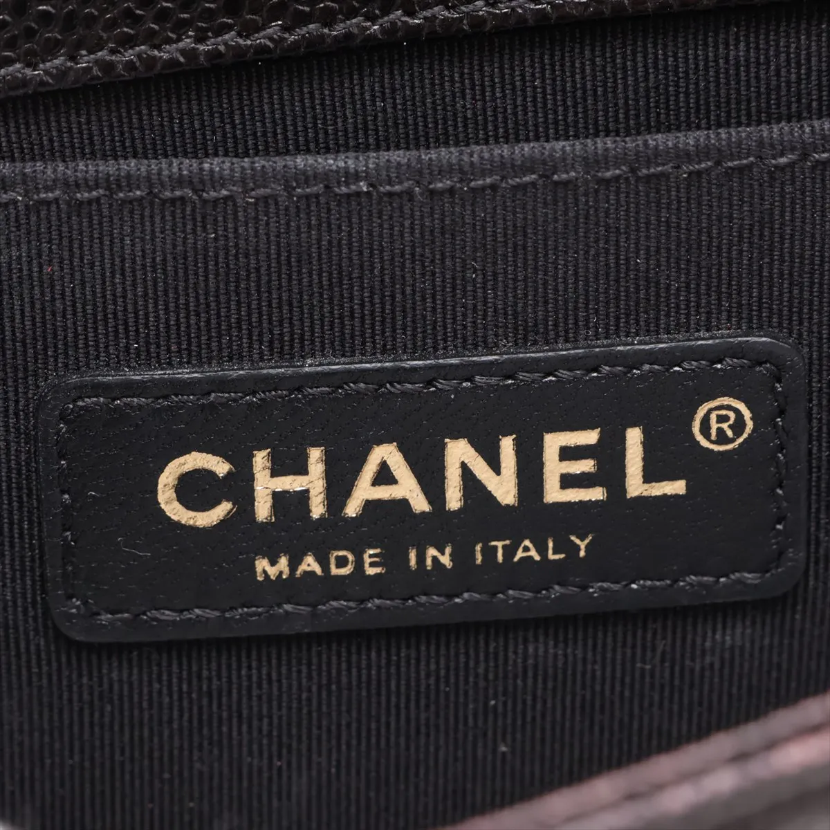 Boy Chanel 20 Small Caviar Skin Chain Shoulder Bag, Black with Gold Hardware, 24888498, Serial Number 24, A67085 — view 9