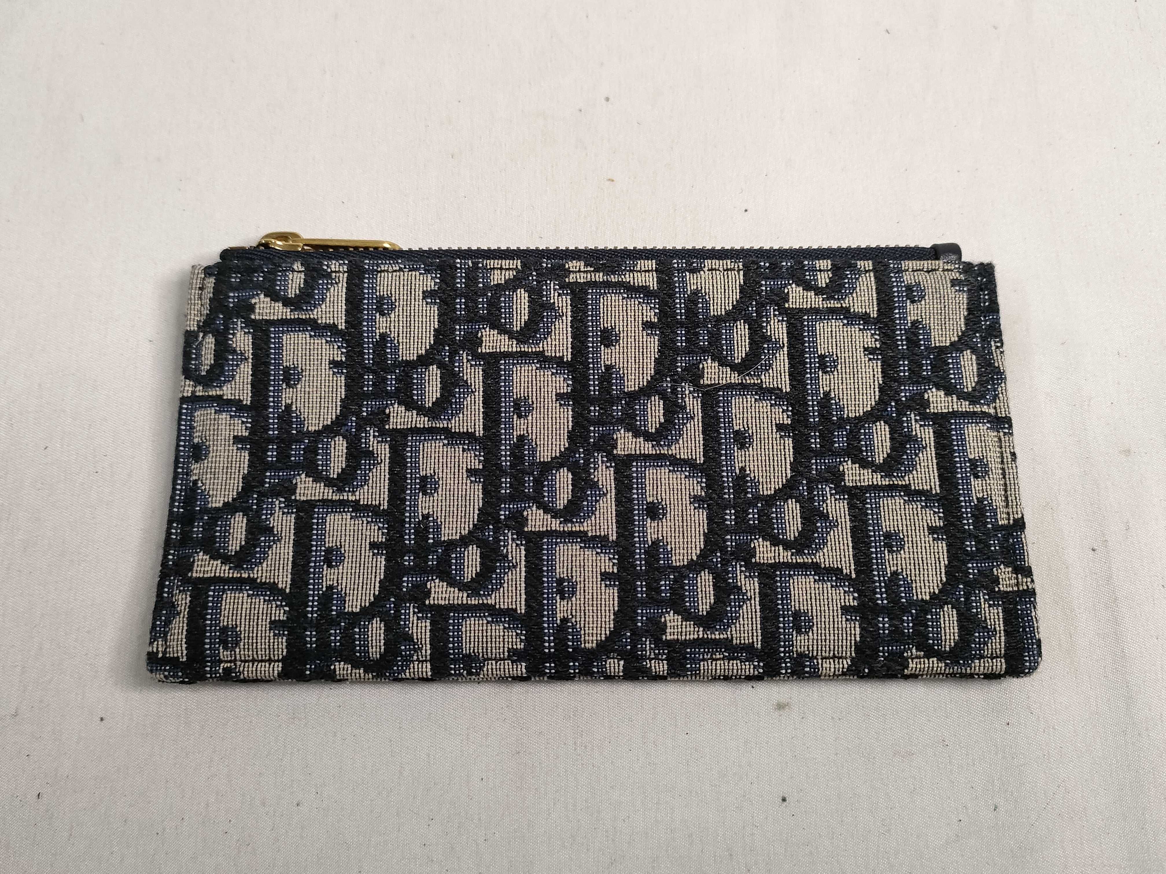 Trotter DU-Christian Oblique Saddle Canvas Chain Wallet Navy Shoulder Bag — view 13