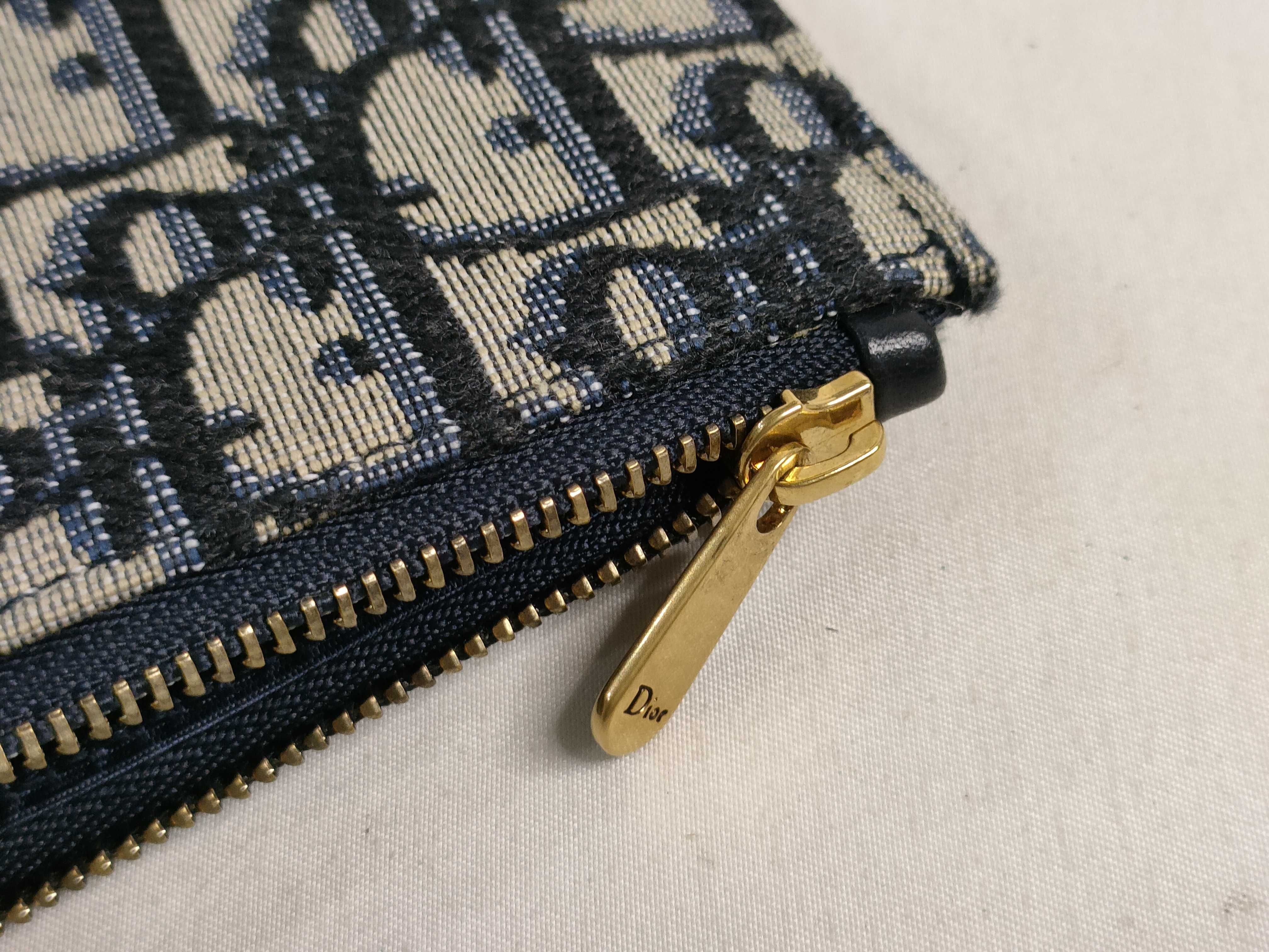 Trotter DU-Christian Oblique Saddle Canvas Chain Wallet Navy Shoulder Bag — view 15