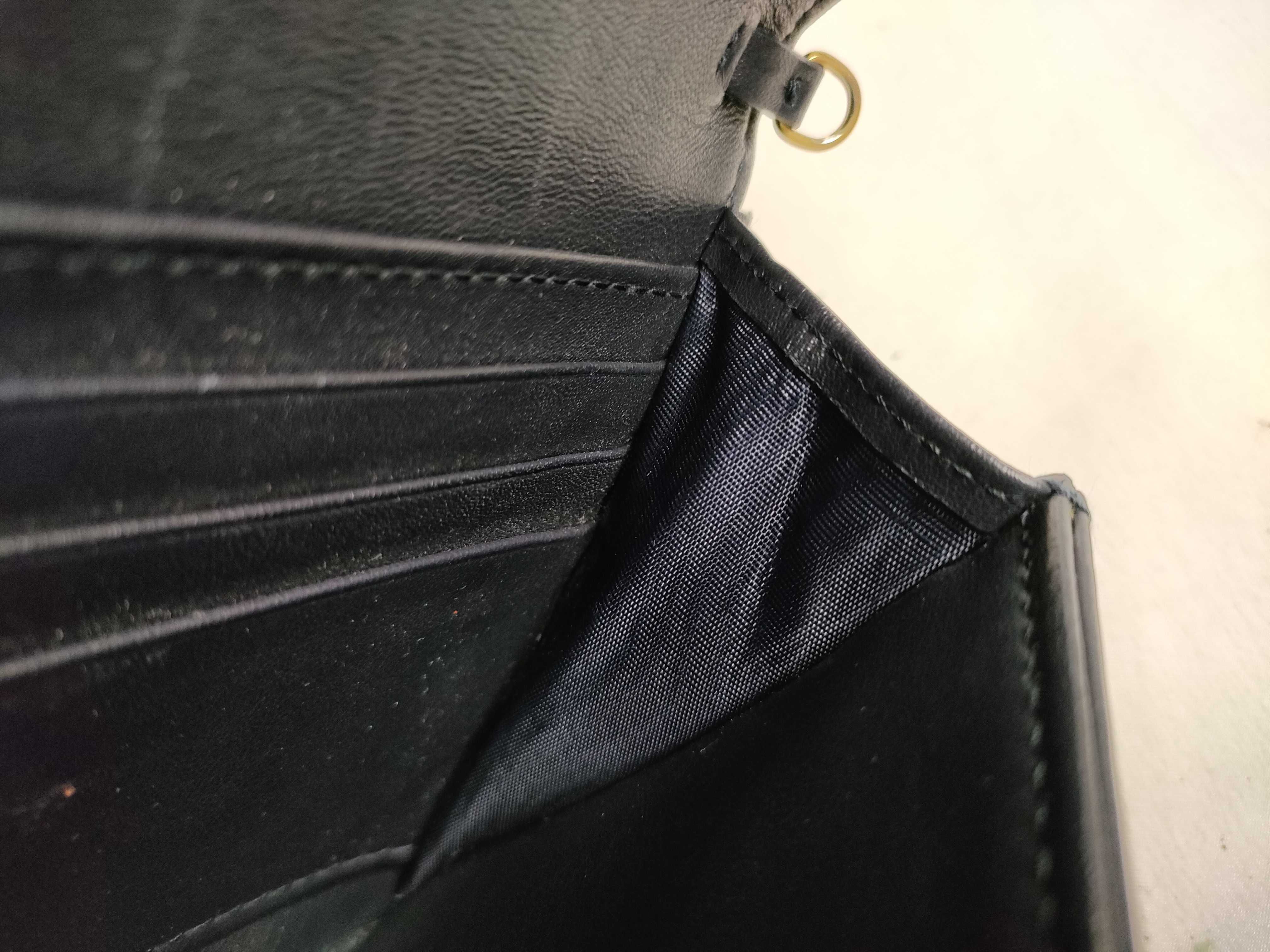 Trotter DU-Christian Oblique Saddle Canvas Chain Wallet Navy Shoulder Bag — view 9