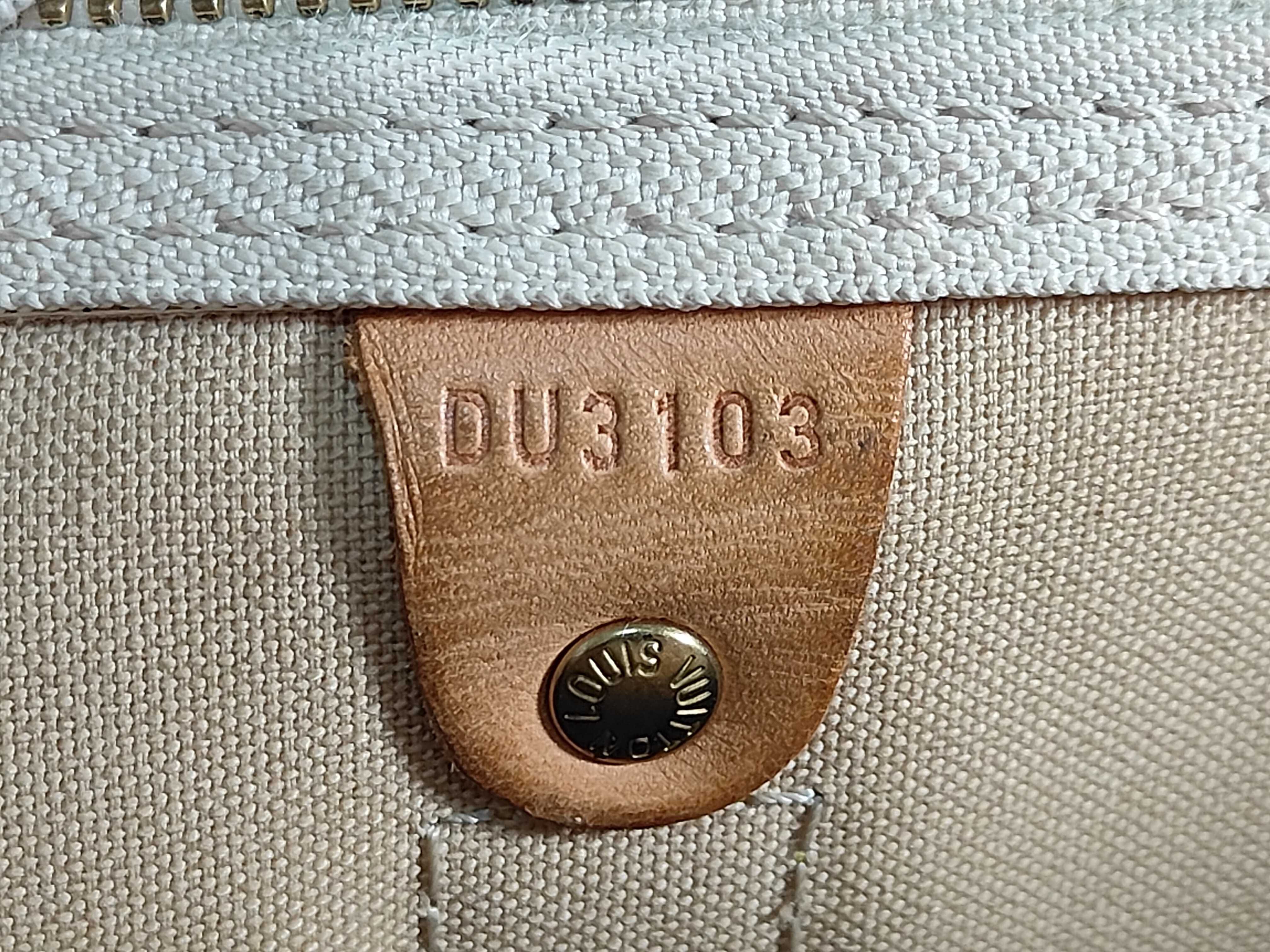 Damier Azur ID- Keepall 45 Canvas White Handbag GHW DU3103 Boston Bag — view 13
