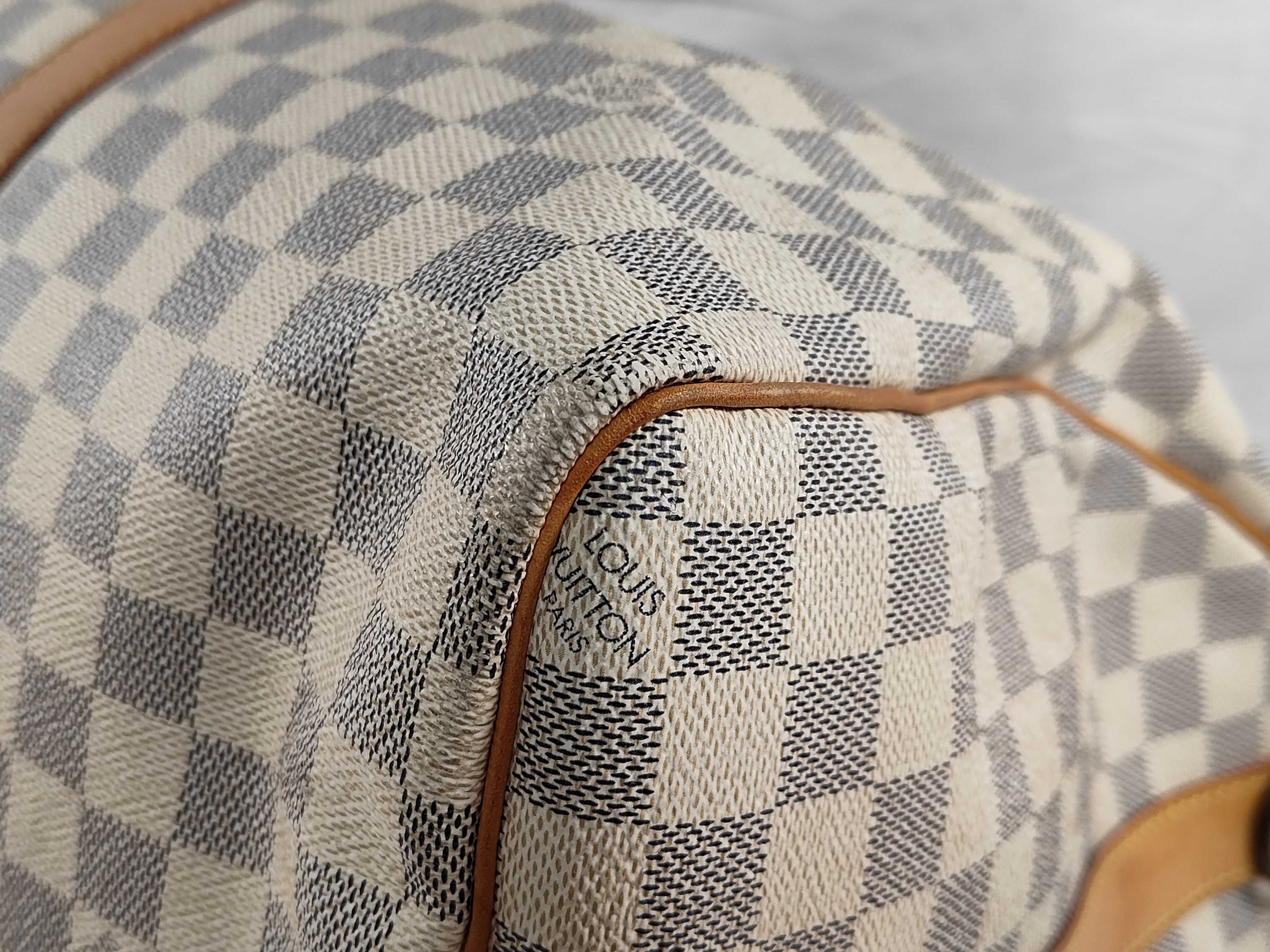 Damier Azur ID- Keepall 45 Canvas White Handbag GHW DU3103 Boston Bag — view 6