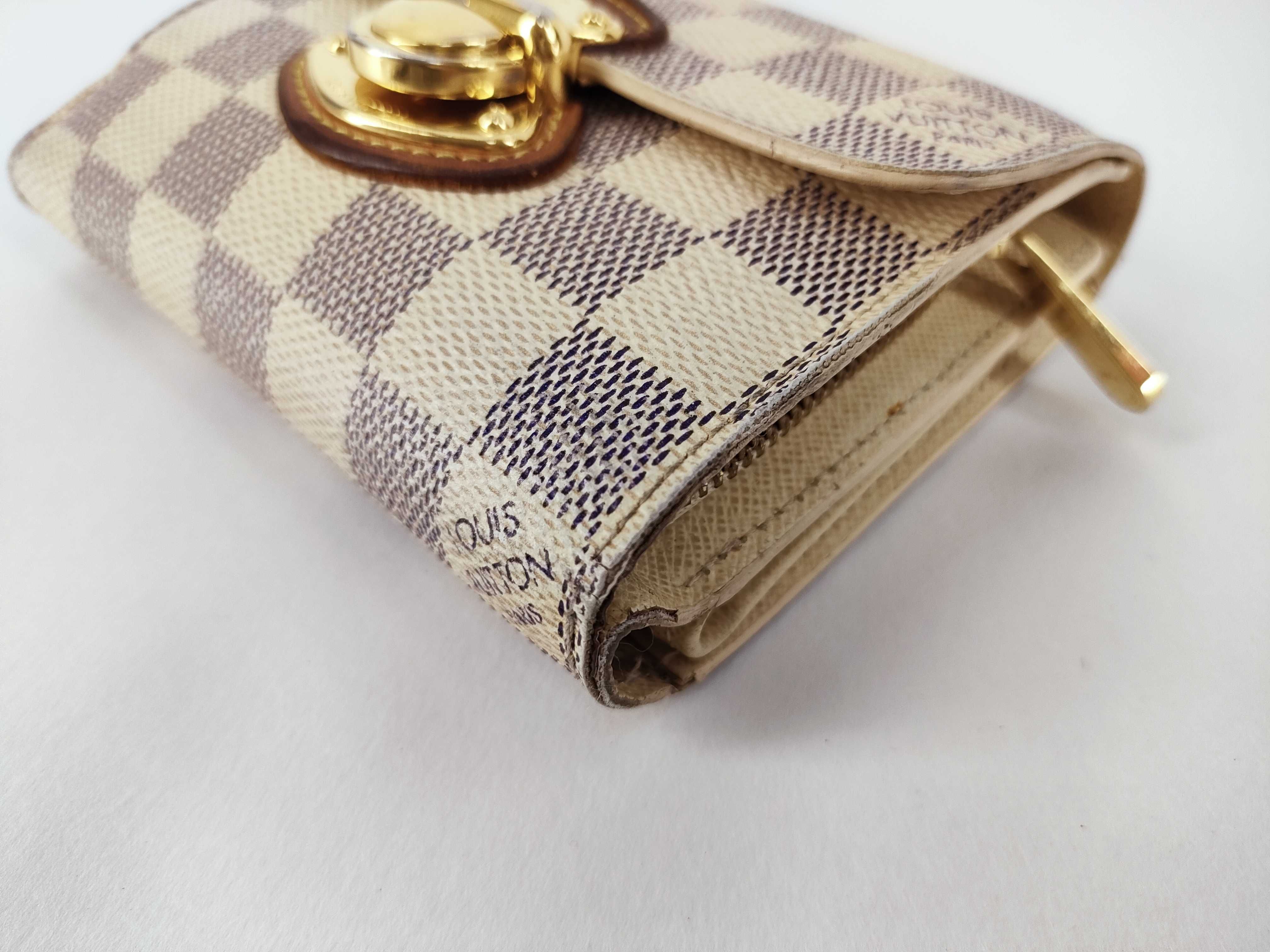 Damier Azur Louis Vuitton Fold Wallet Portefeuille Joy Damier Azur Wallet — view 3