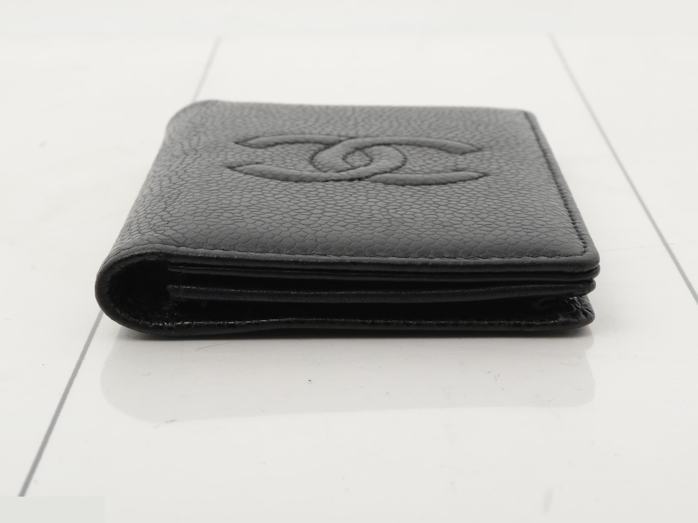 Caviar leather business card holder, black — view 3