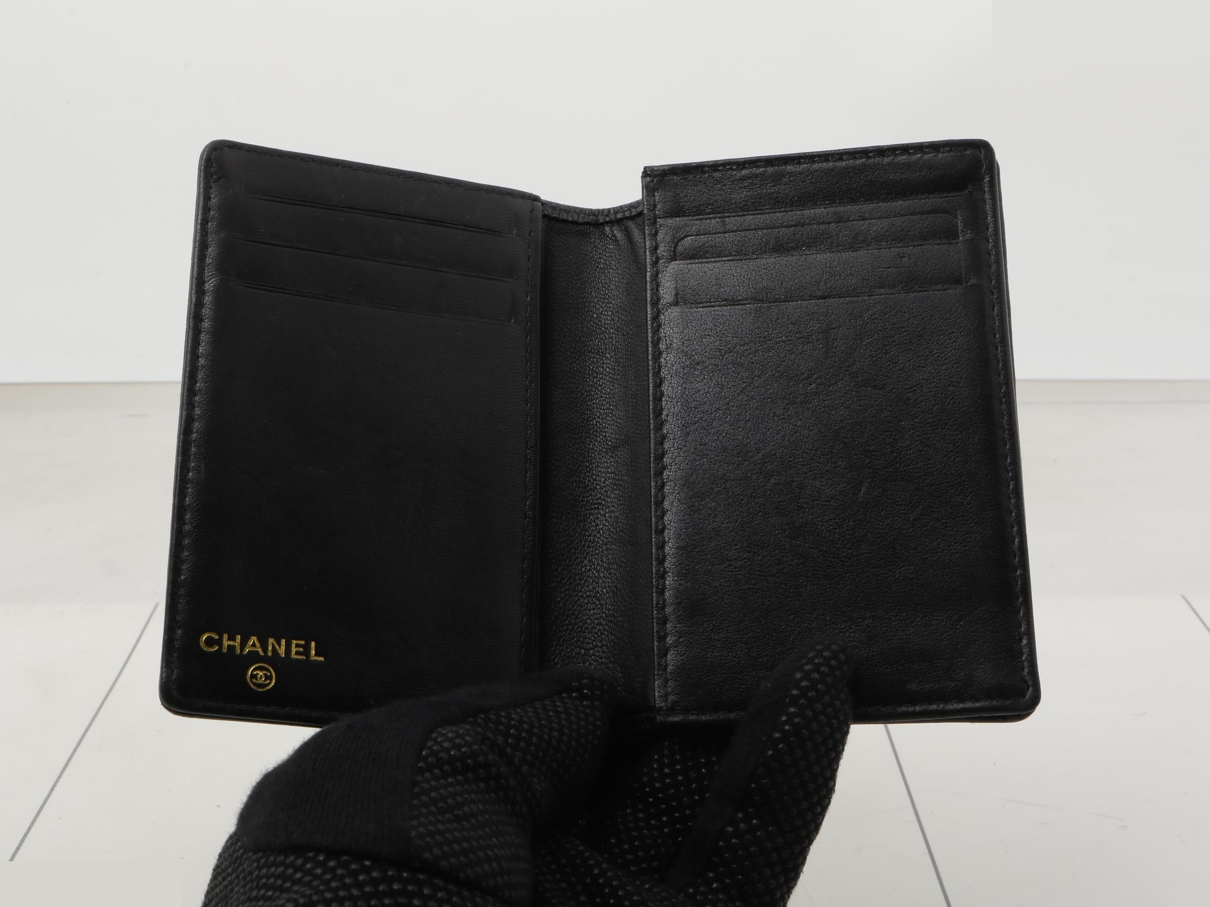 Caviar leather business card holder, black — view 4