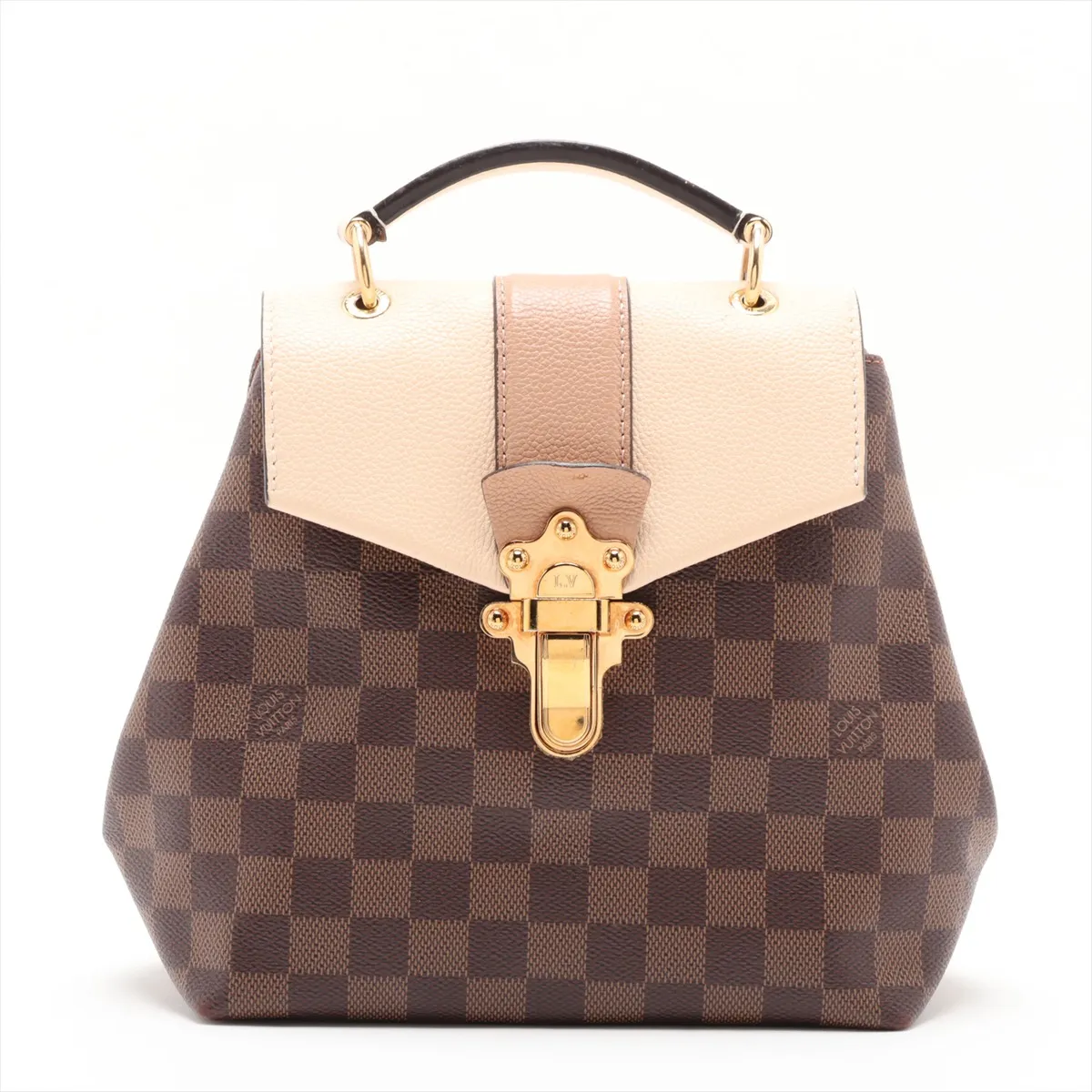 Damier Clapton Backpack N42259 SR4169 Brown x Beige