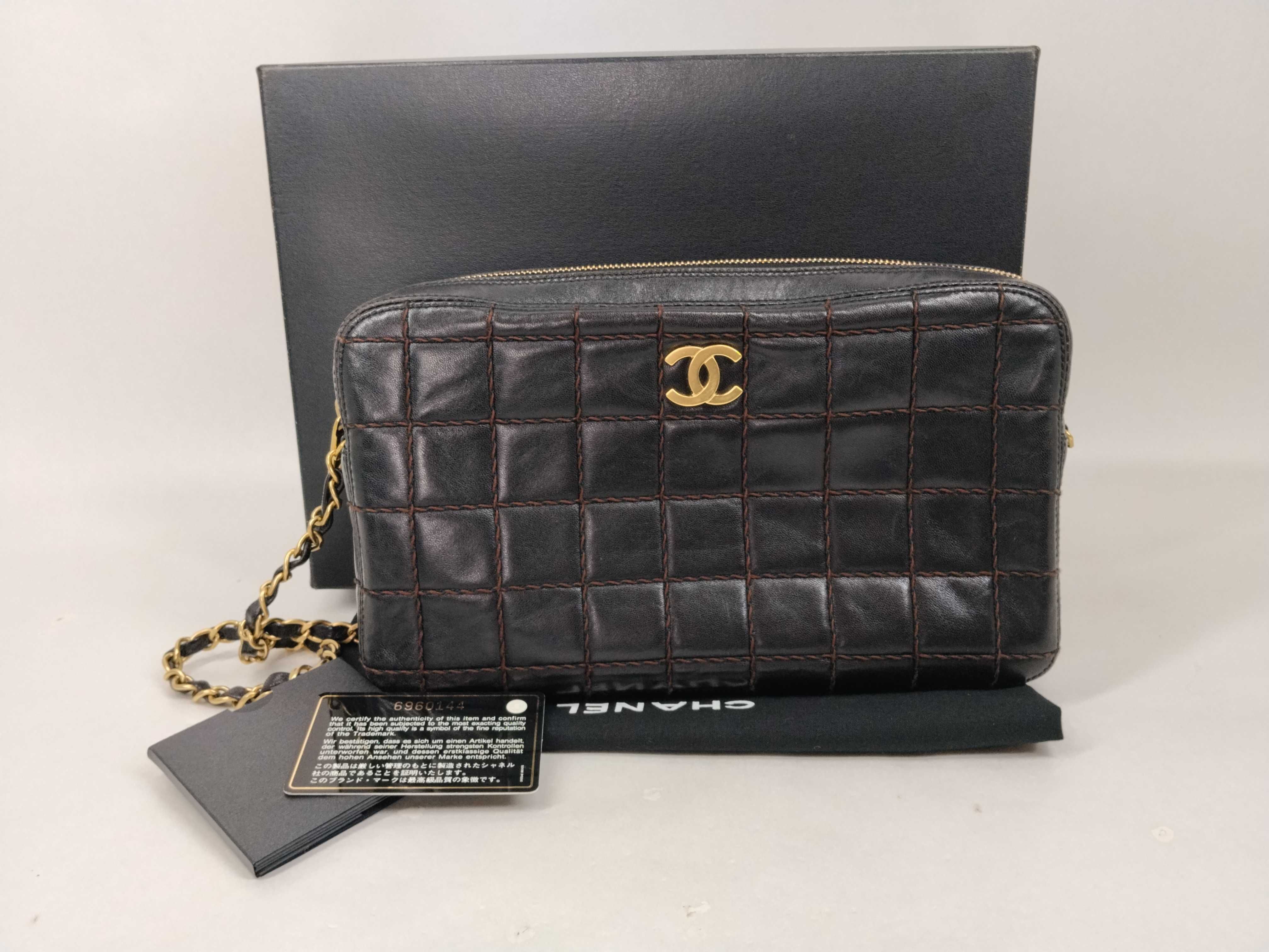 Chocolate Bar Lambskin Wild Stitch Shoulder Bag (Series 6)