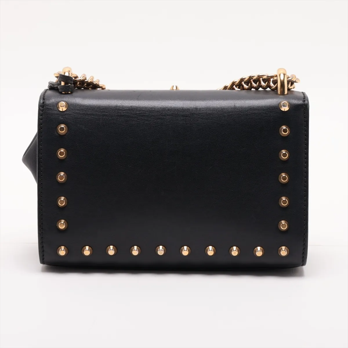 Padlock 432182 Leather Chain Shoulder Bag, Black — view 2
