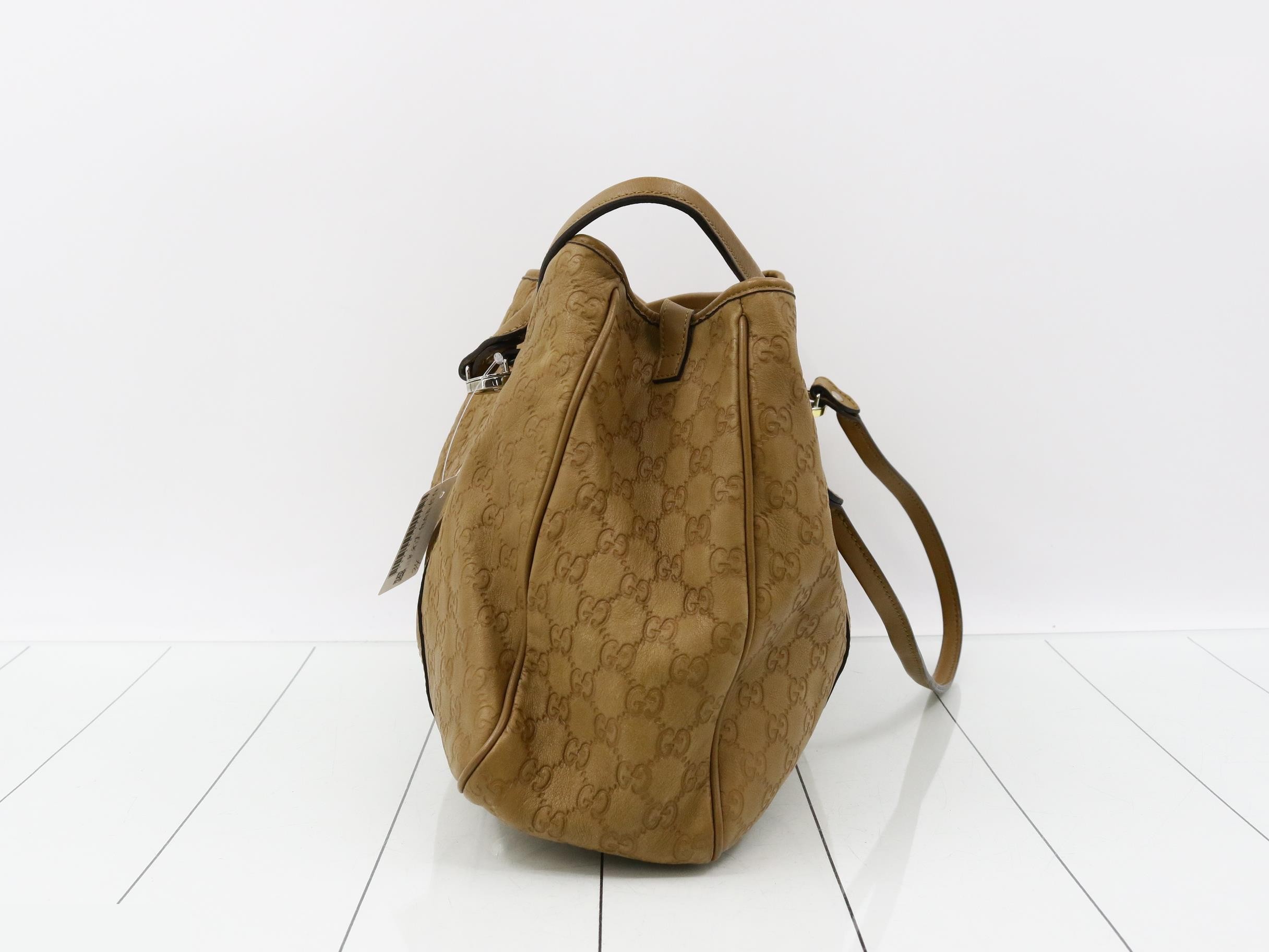 Guccissima tote bag with combination hardware, light brown. — view 3