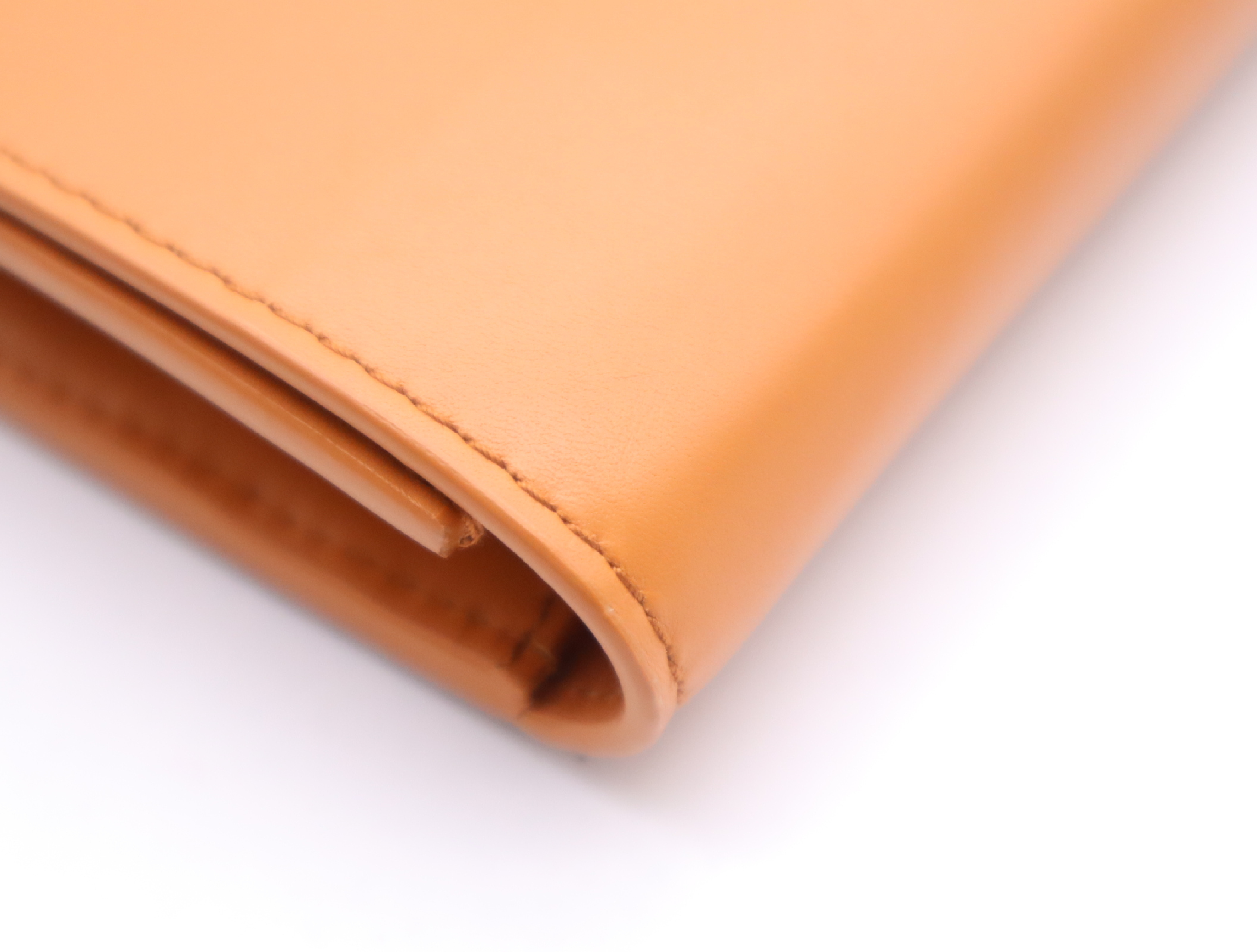 French Calf Continental Long Wallet, Orange, with Box and Dust Bag. — view 8