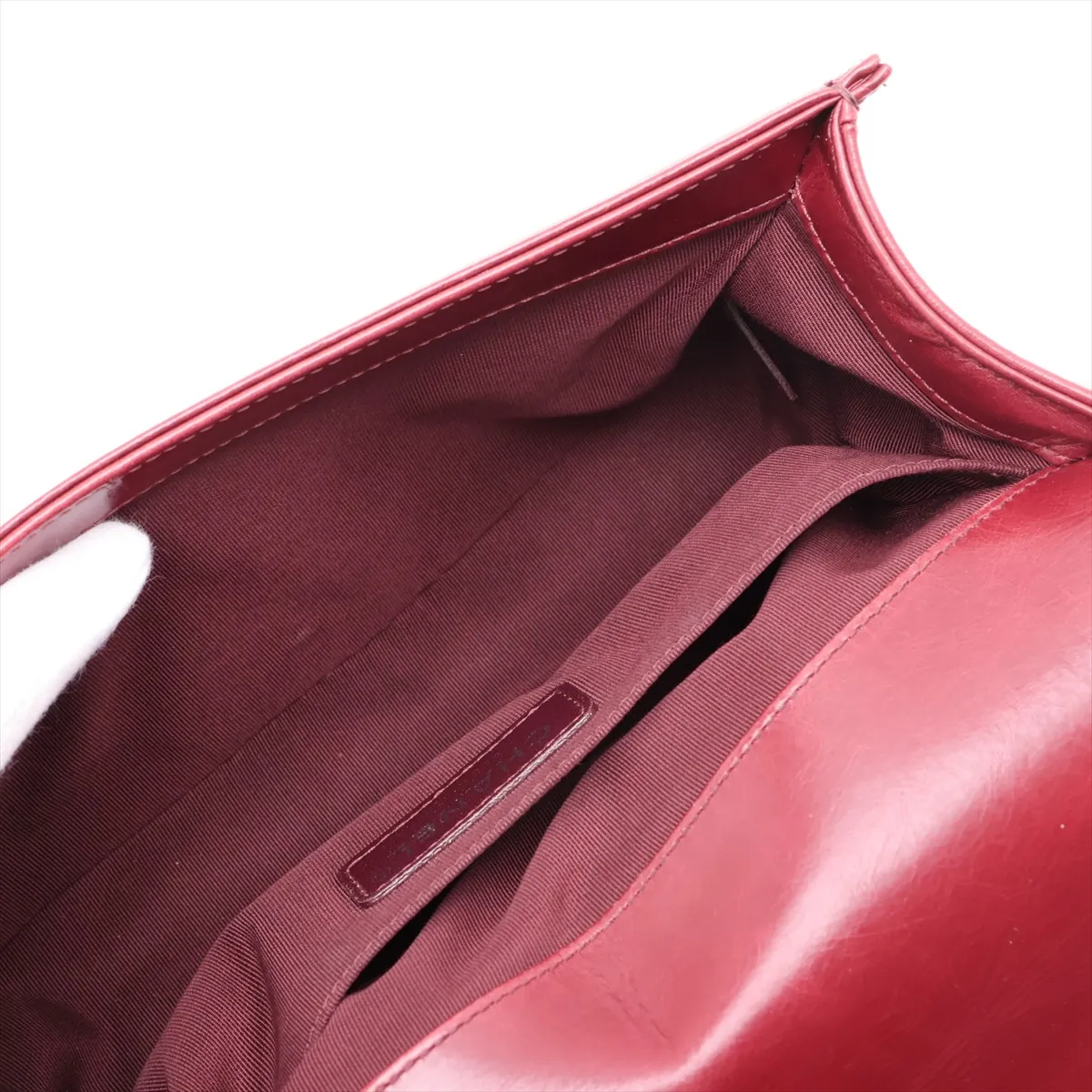 Boy Chanel 25 Vintage Calfskin Chain Shoulder Bag, Bordeaux, Gunmetal Hardware, 23287162, Serial Number 23-series, A67086 — view 7