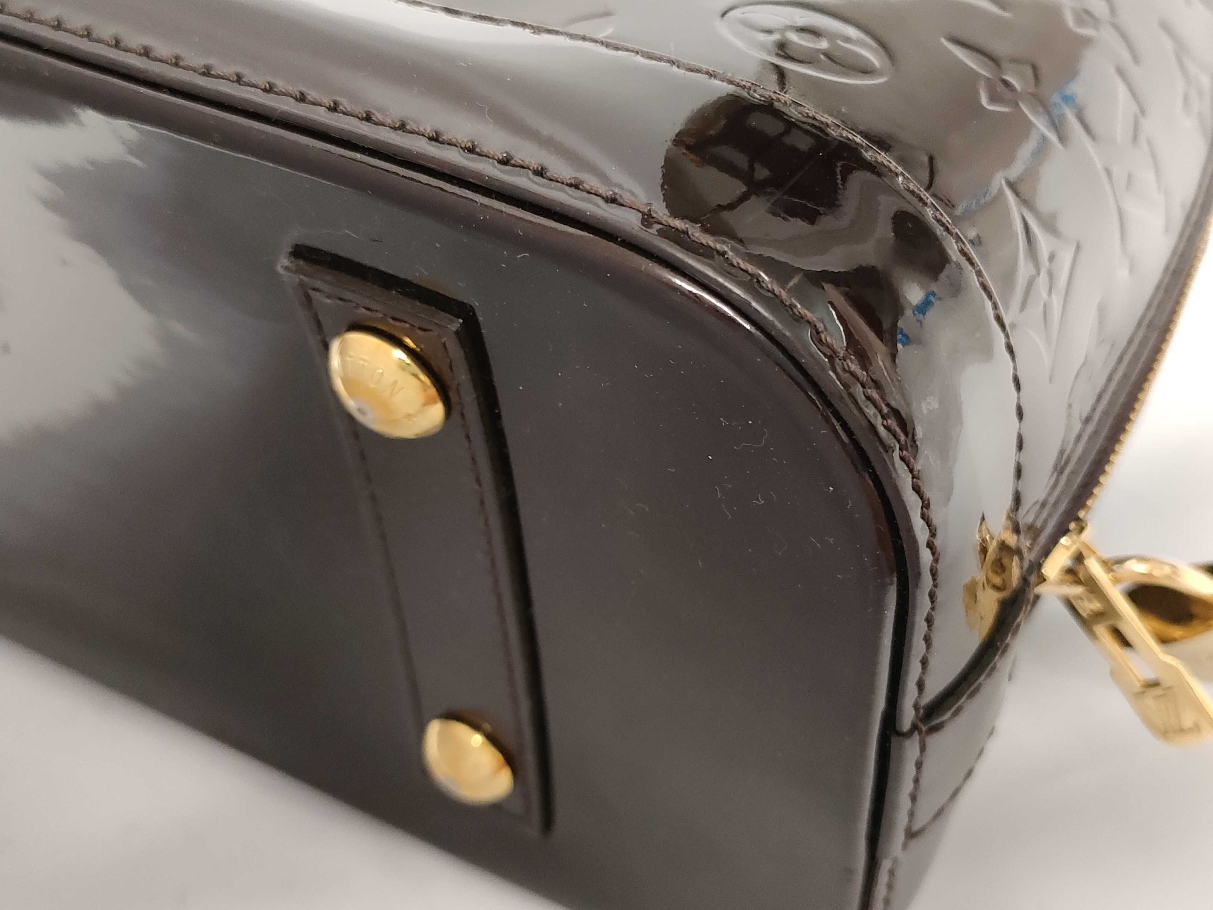 Vernis Alma PM M91611, serial number unclear, Bordeaux handbag — view 6