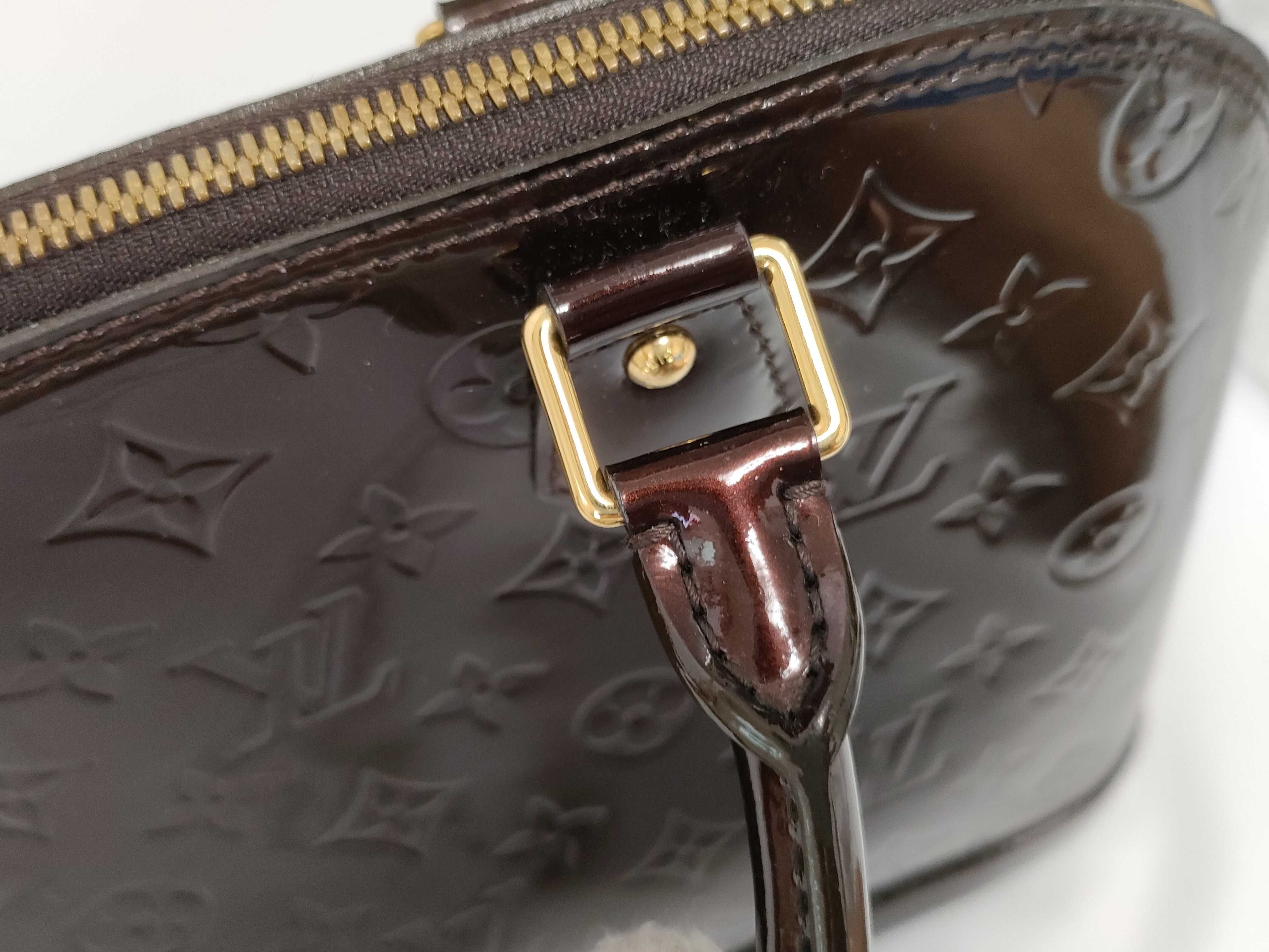 Vernis Alma PM M91611, serial number unclear, Bordeaux handbag — view 8