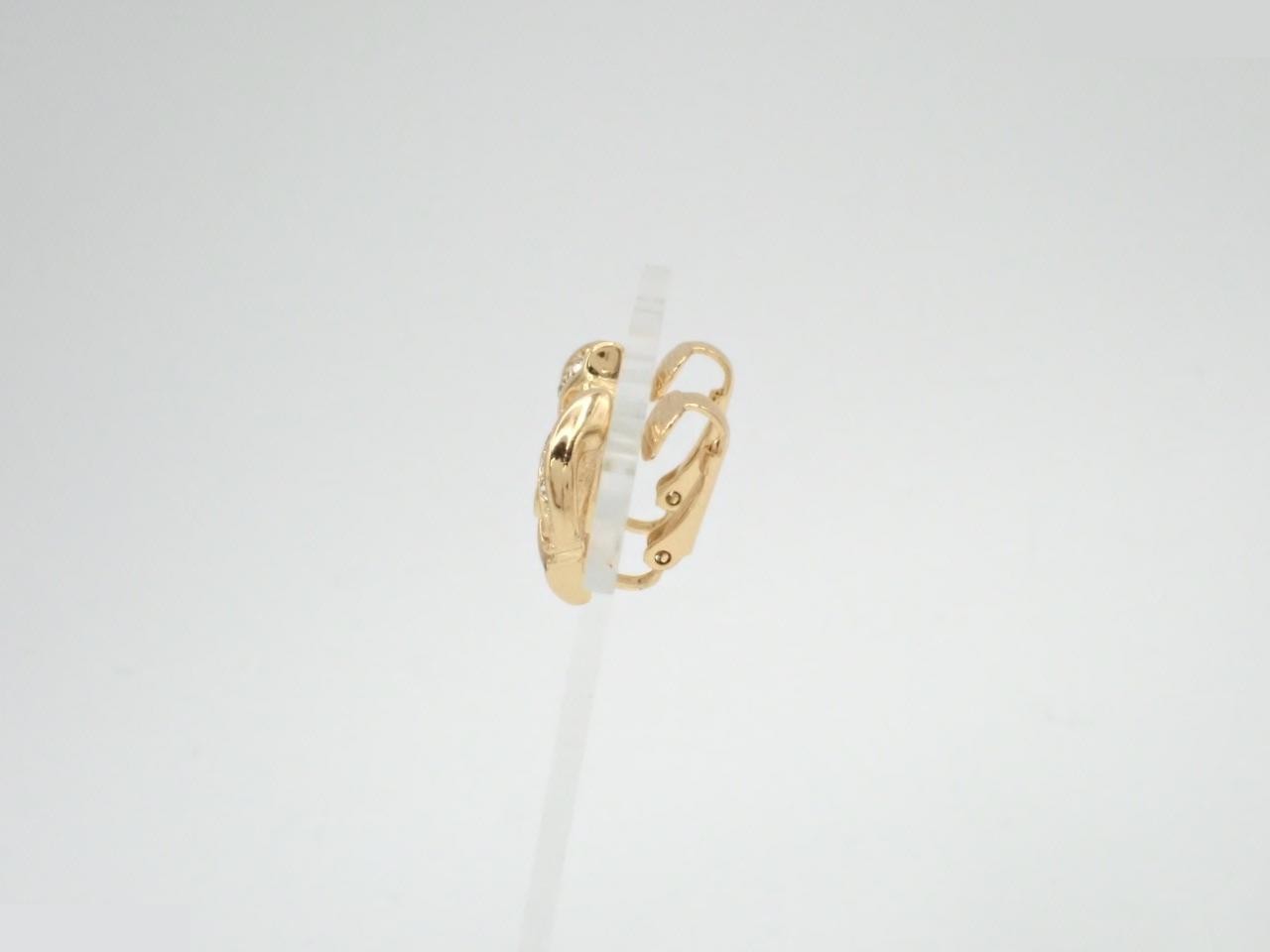 Logo Rhinestone Gold Earrings — view 3