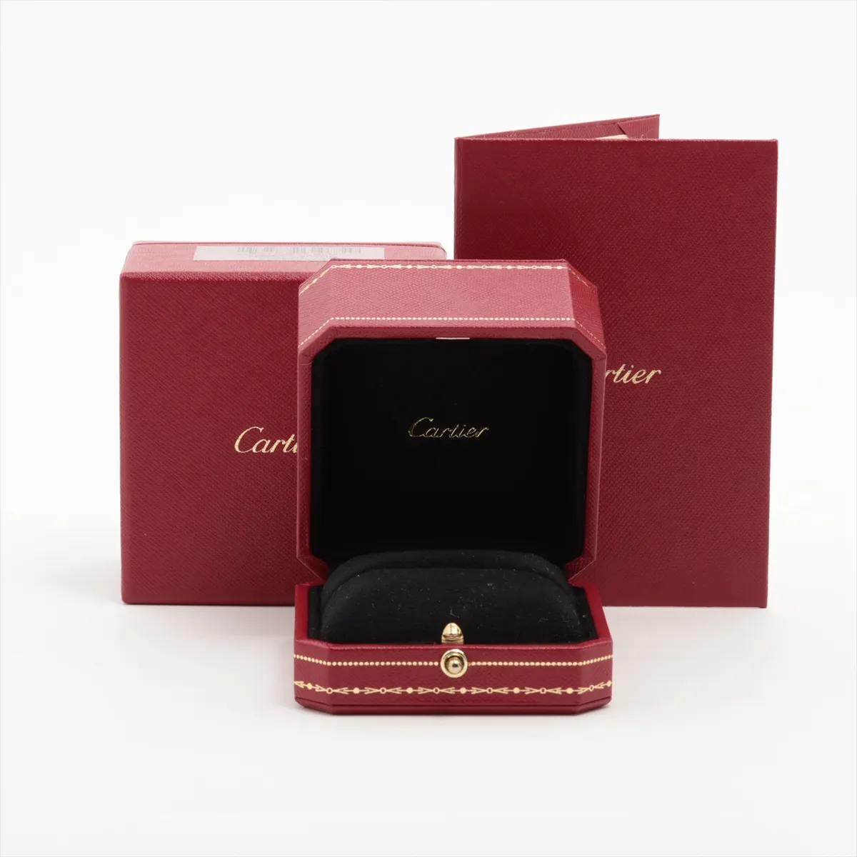Love Half Diamond Ring, 750 (WG), 8.9g, Size 51, FYZ151, dents. — view 5