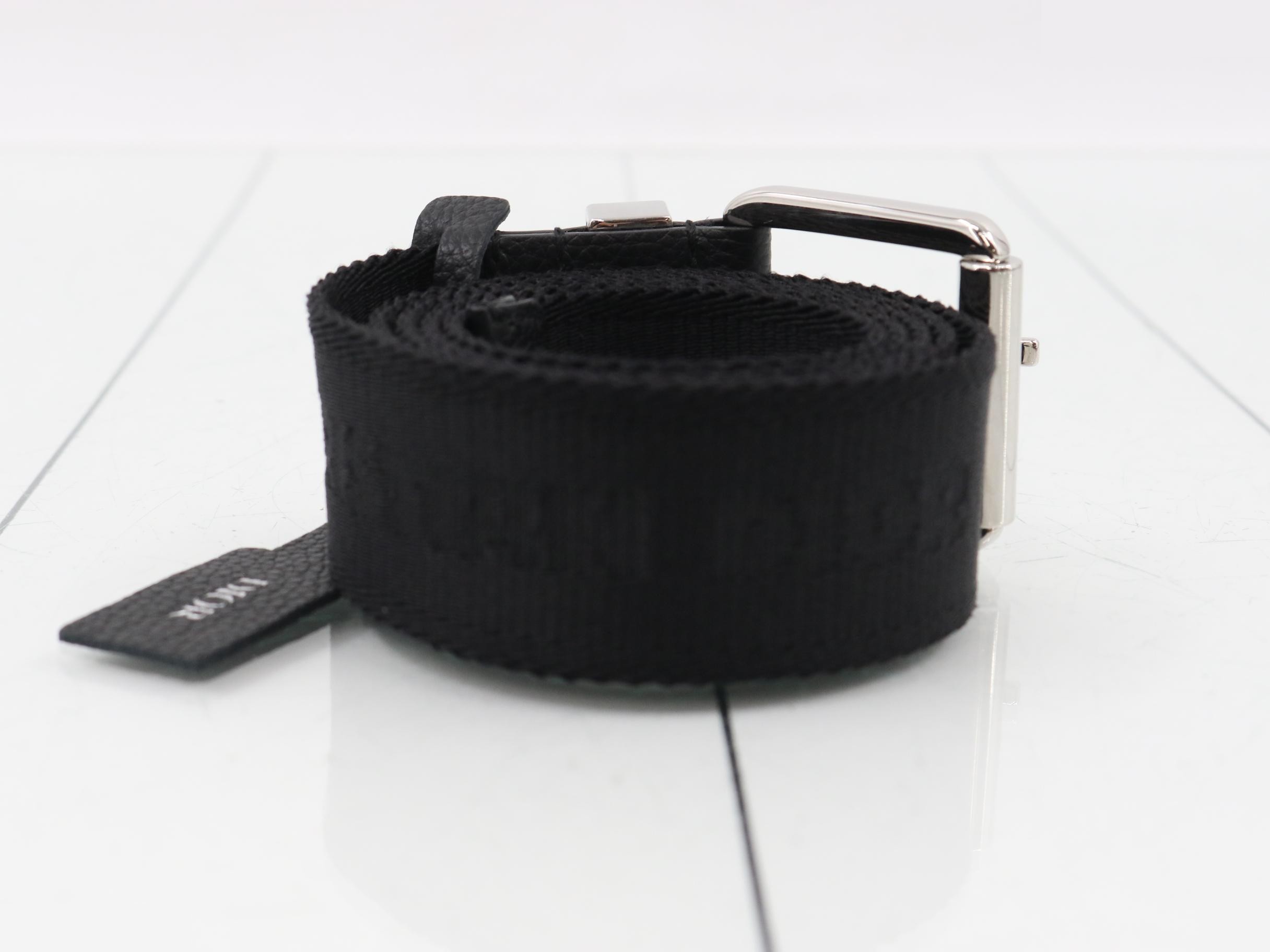 Nylon Canvas Leather Logo Belt — view 2