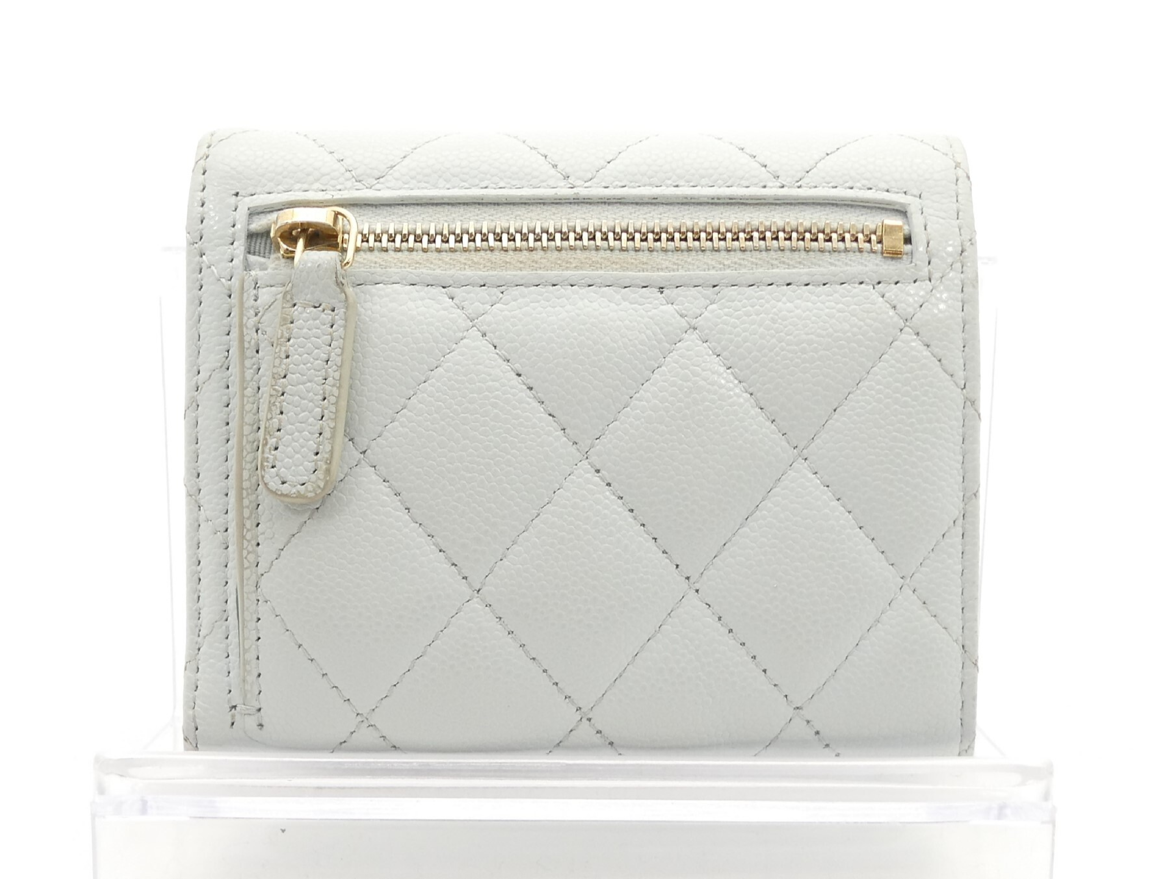 Matelassé Caviar Skin Coco Mark Tri-fold Wallet — view 2