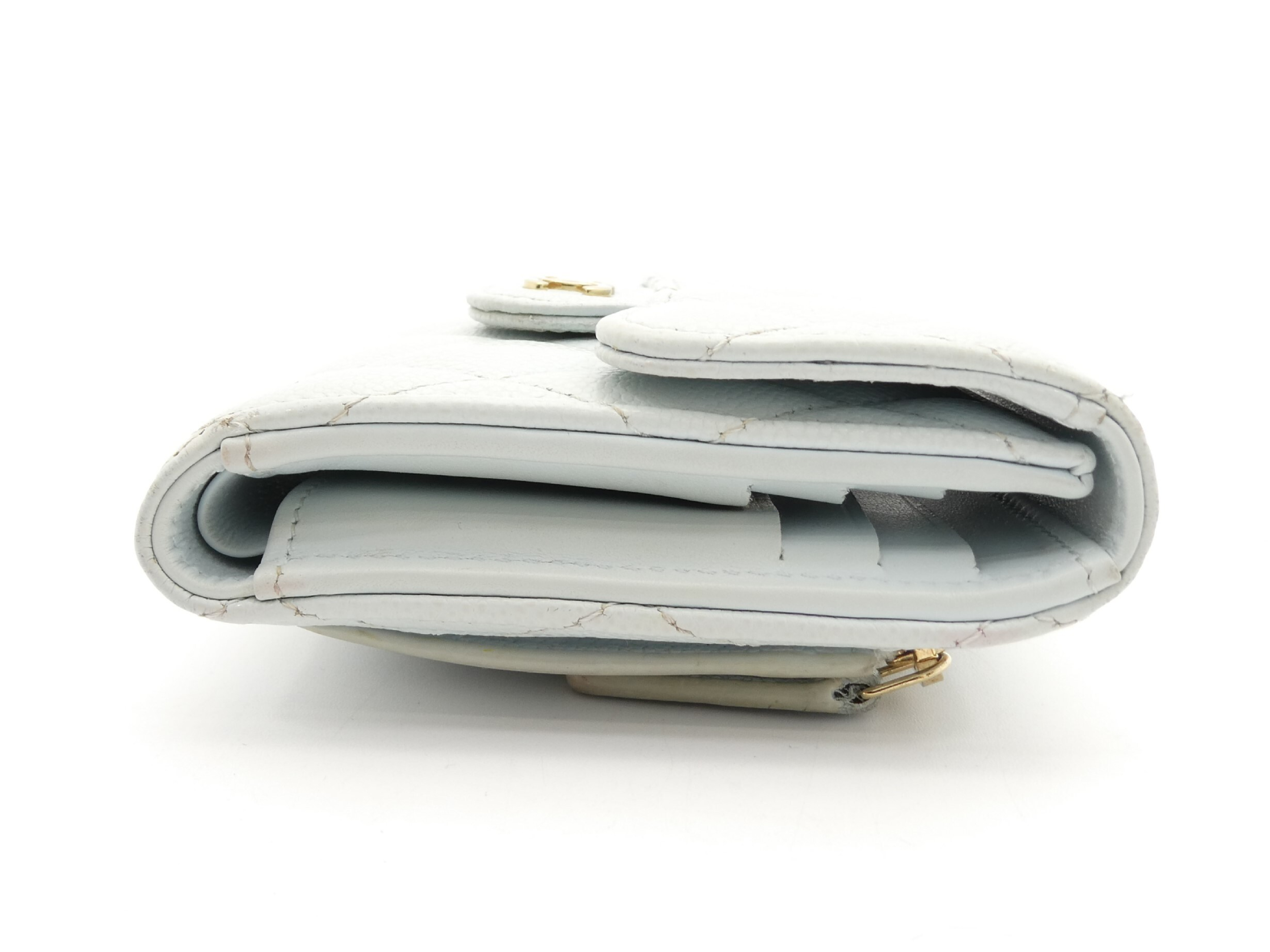 Matelassé Caviar Skin Coco Mark Tri-fold Wallet — view 4