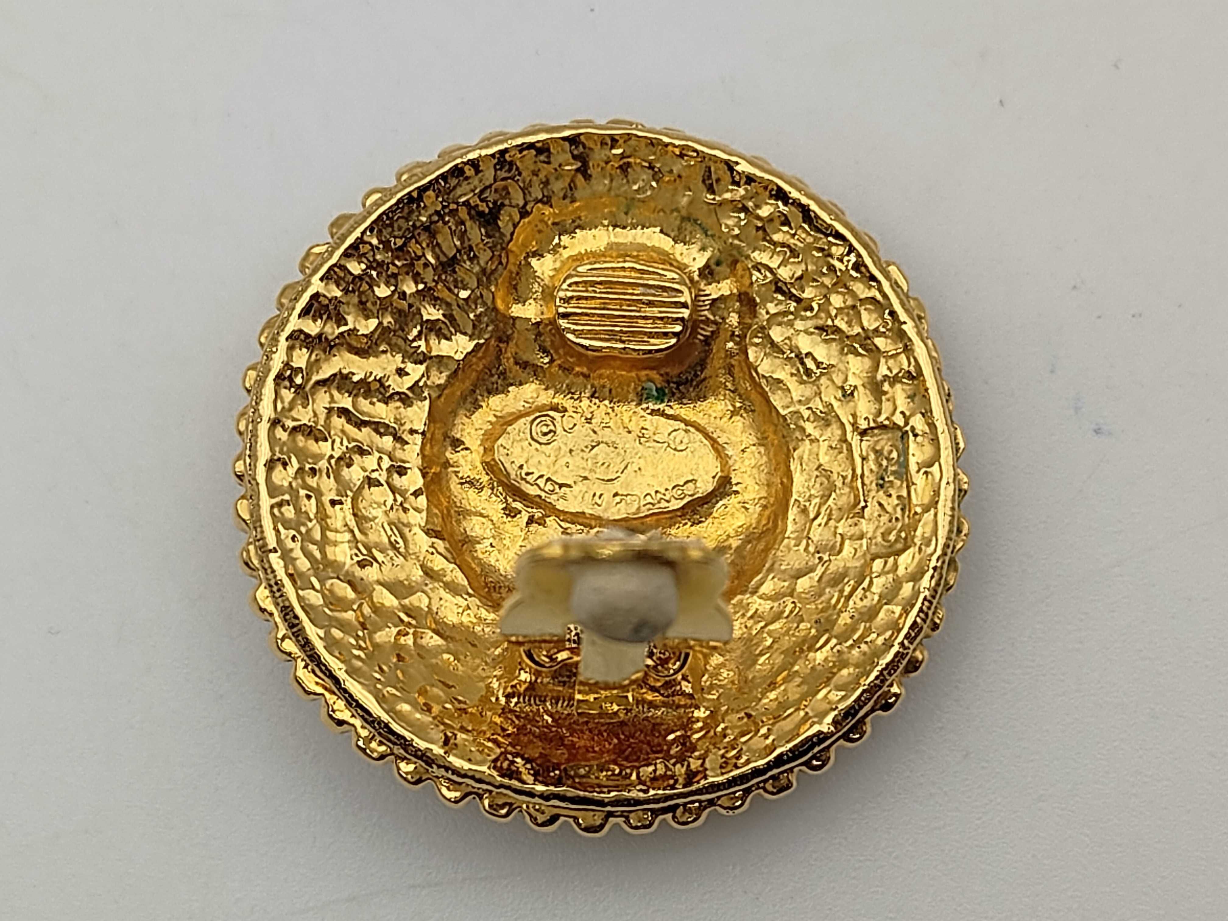 Gold Plated Coco Mark Round Earrings — view 4