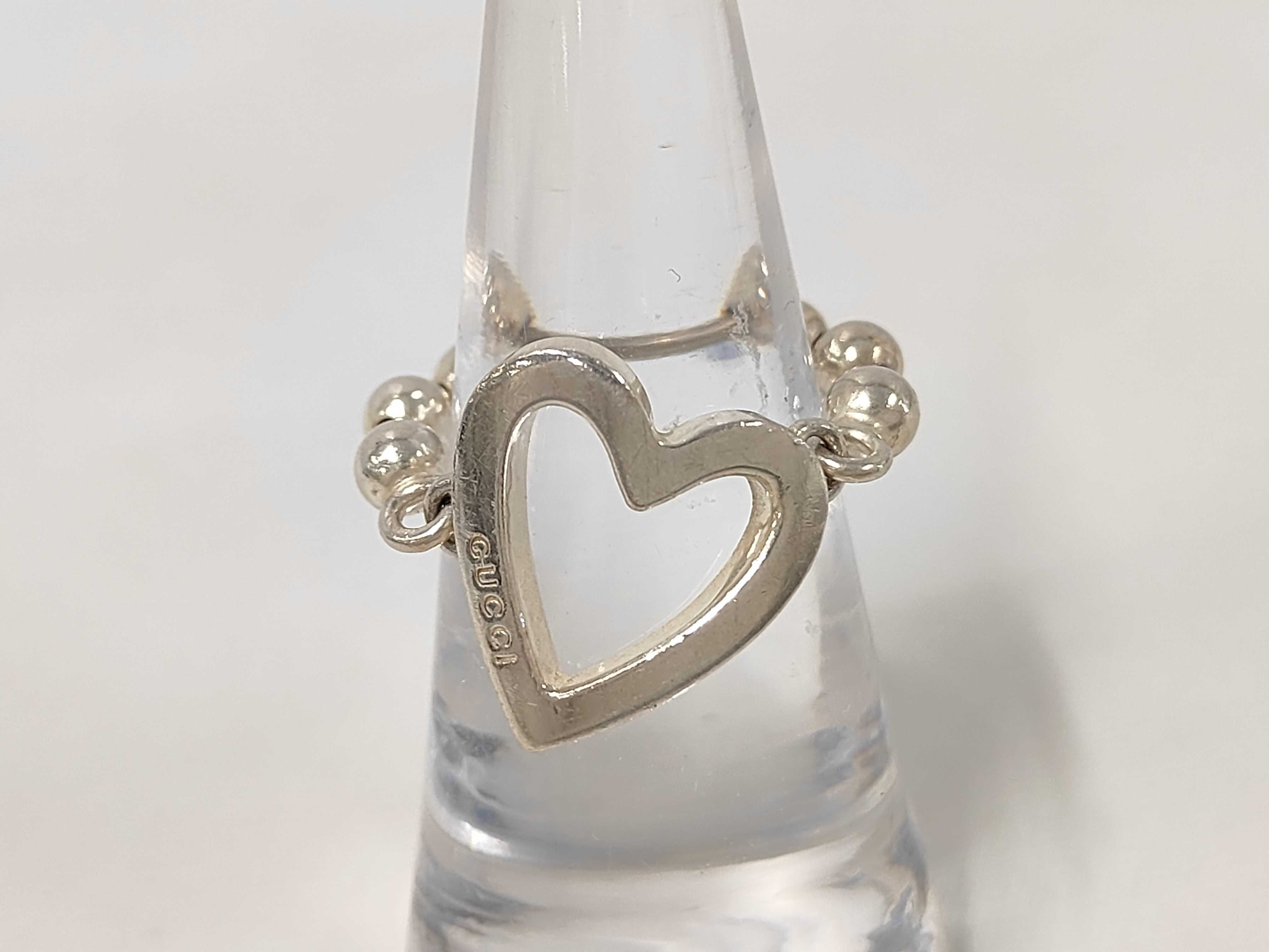 Ball Chain Heart Logo Sterling Silver 925 Ring