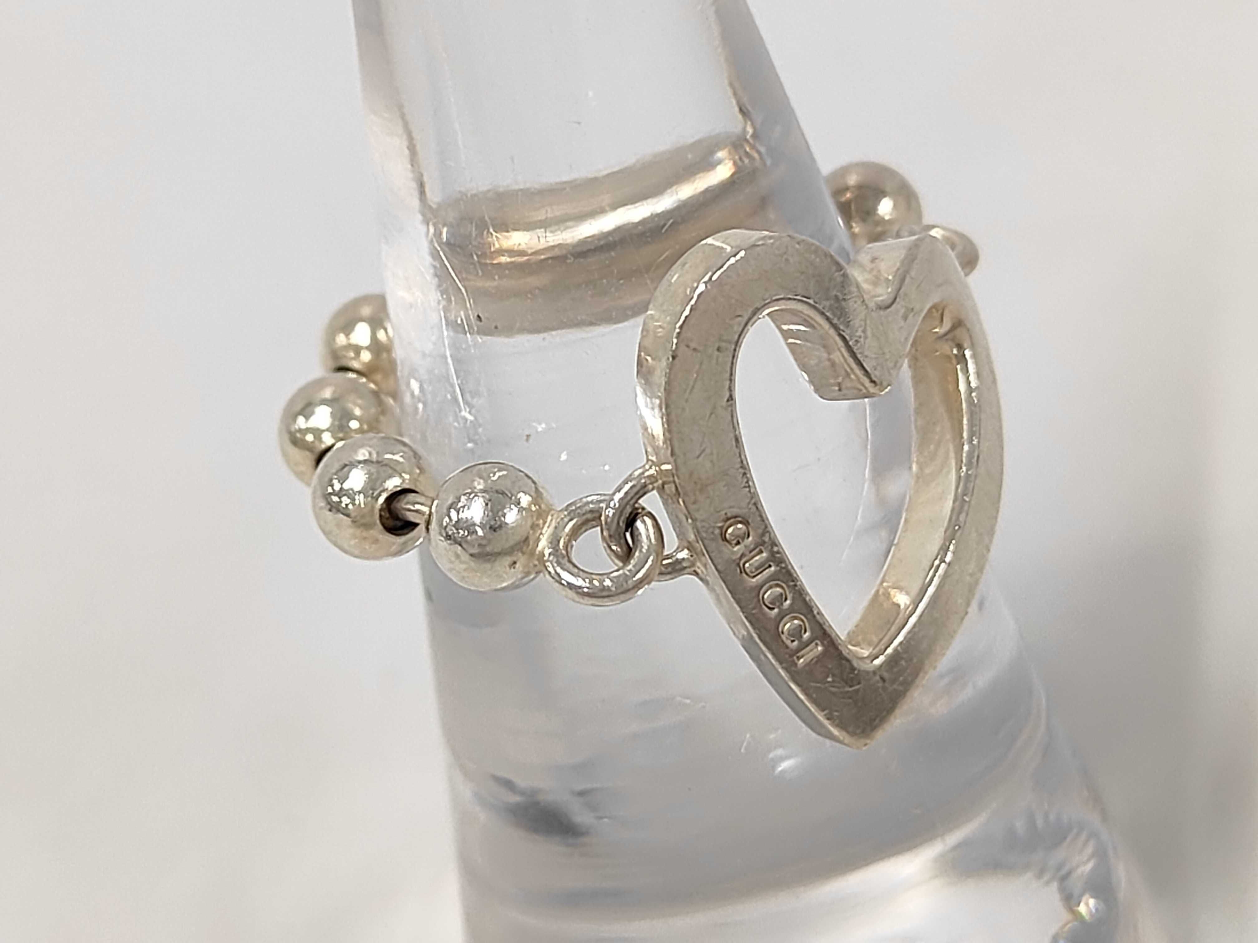 Ball Chain Heart Logo Sterling Silver 925 Ring — view 3
