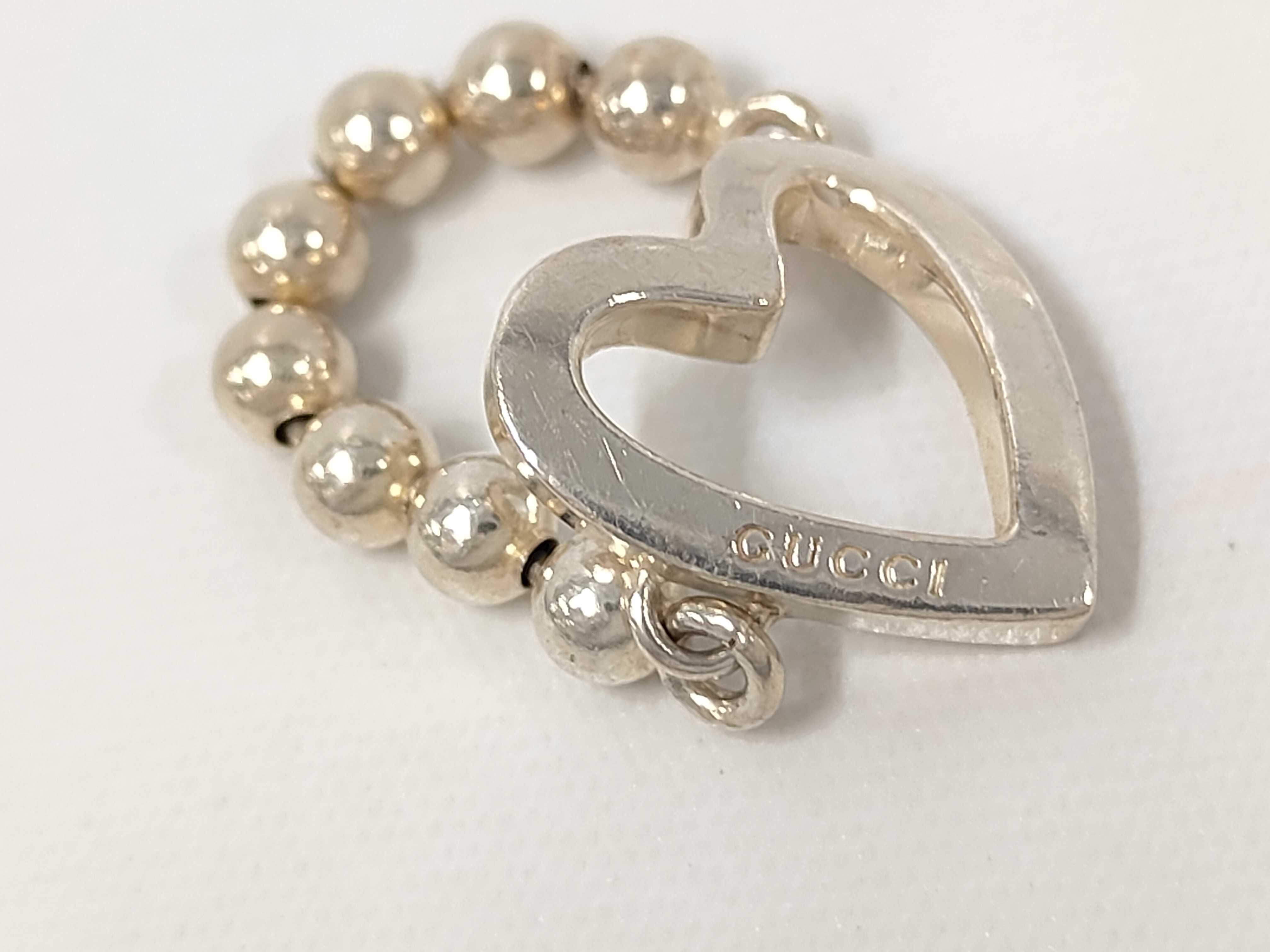 Ball Chain Heart Logo Sterling Silver 925 Ring — view 5