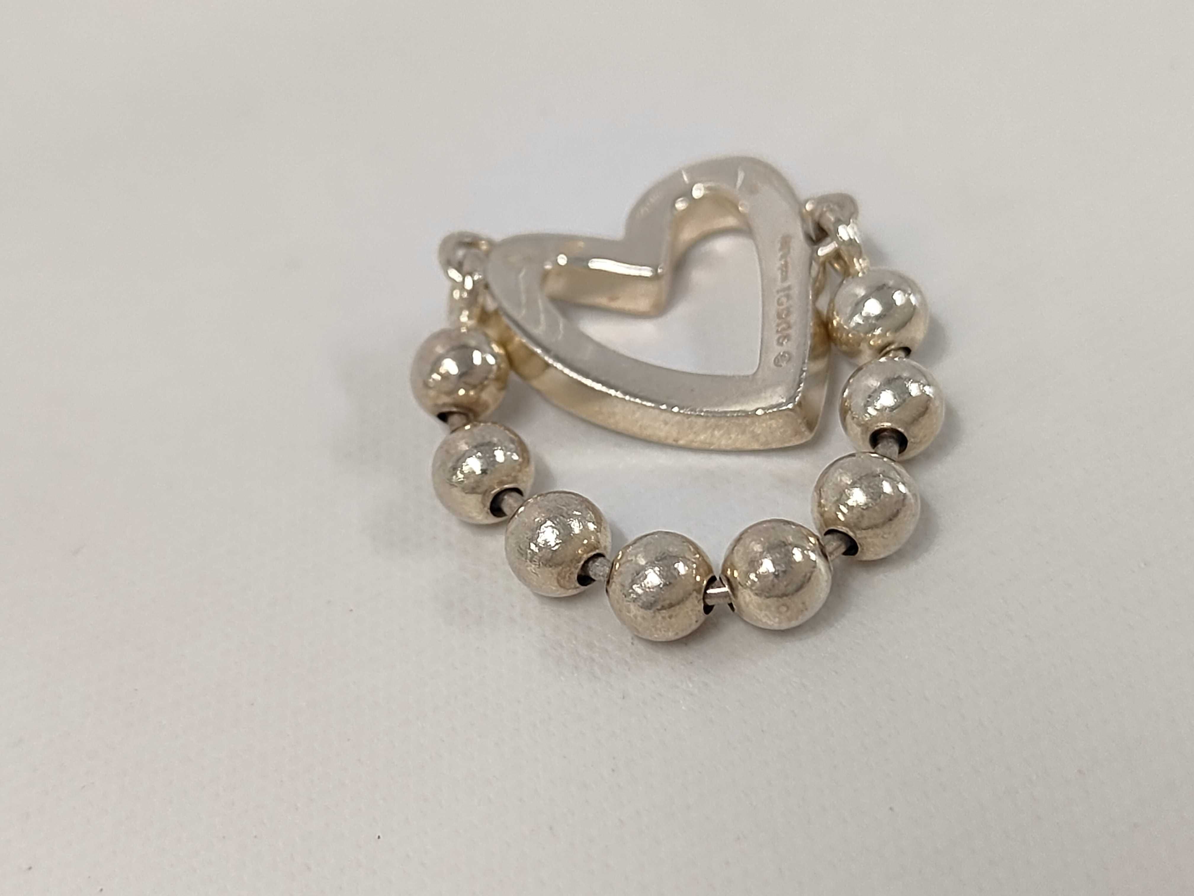 Ball Chain Heart Logo Sterling Silver 925 Ring — view 8