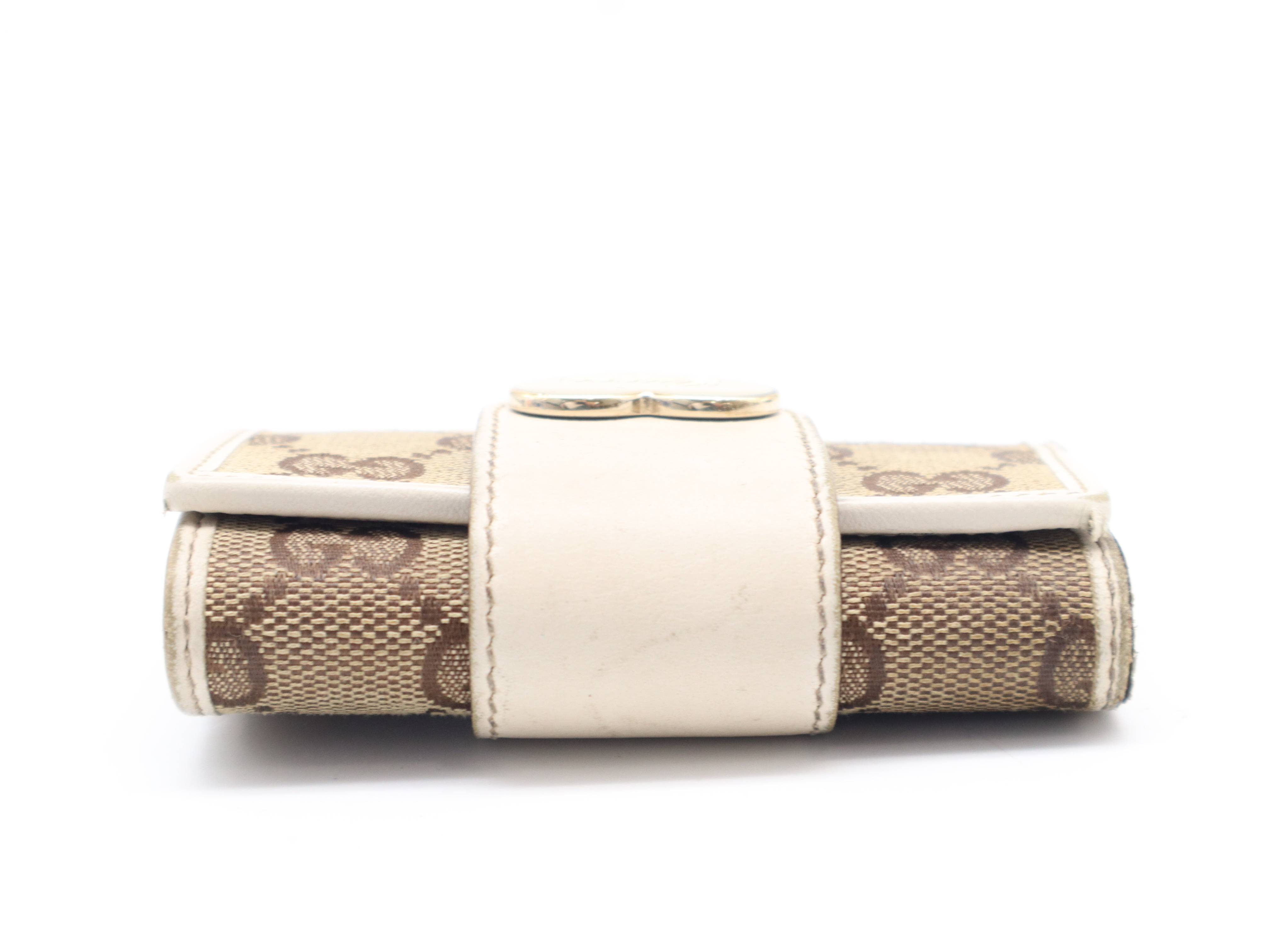 20355 Canvas x Leather GG Canvas Lovely Heart Key Case Beige Gold Hardware with Box Key Case/Keychain — view 6