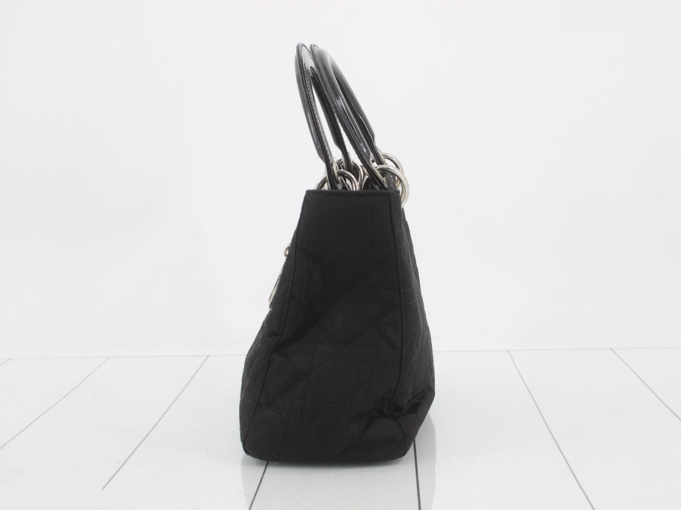Cannage Lady Dior Nylon Handbag — view 3