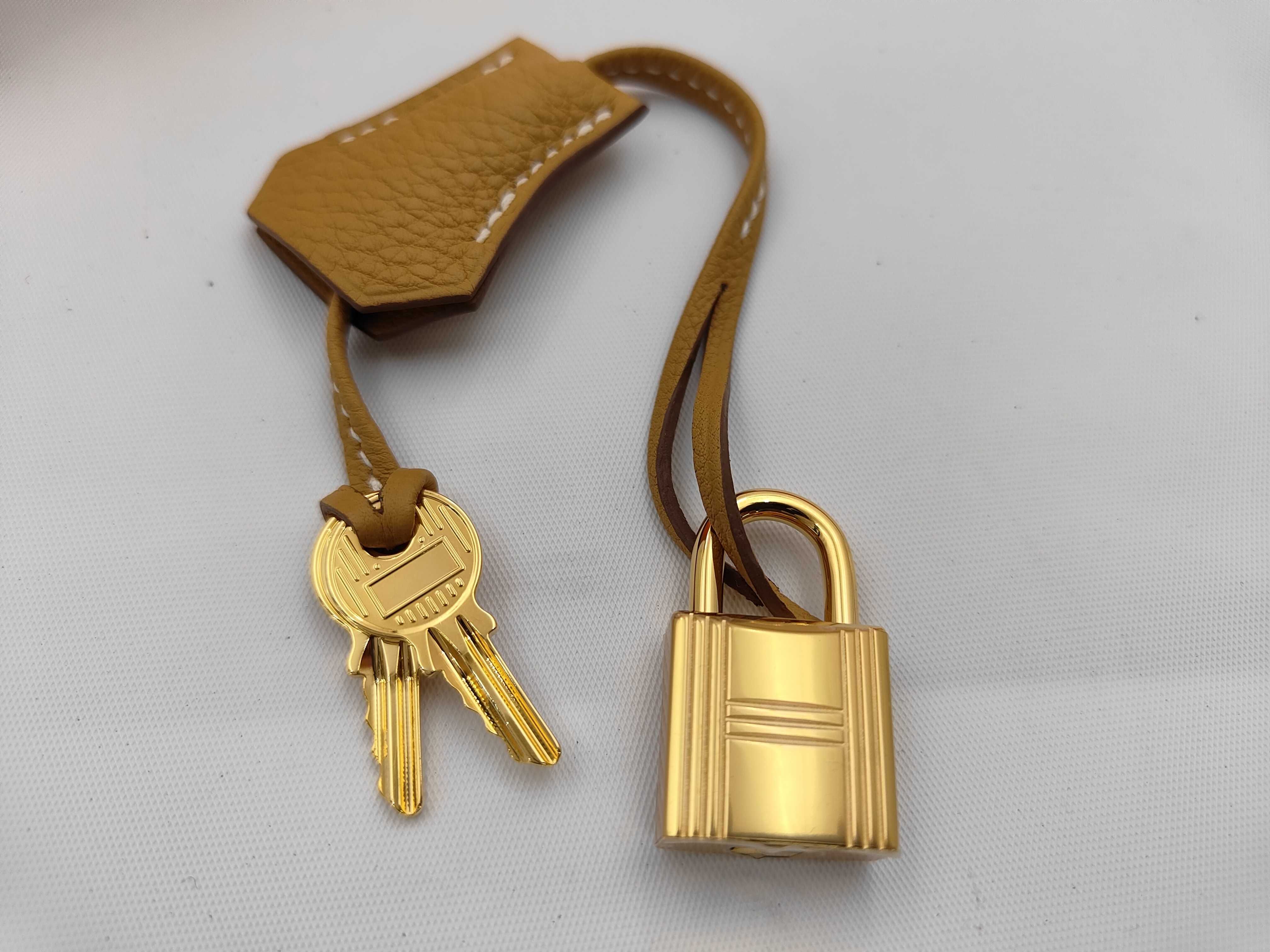 Birkin 25 Natural Sable Togo Leather Handbag with Gold Hardware (K Stamp) — view 13