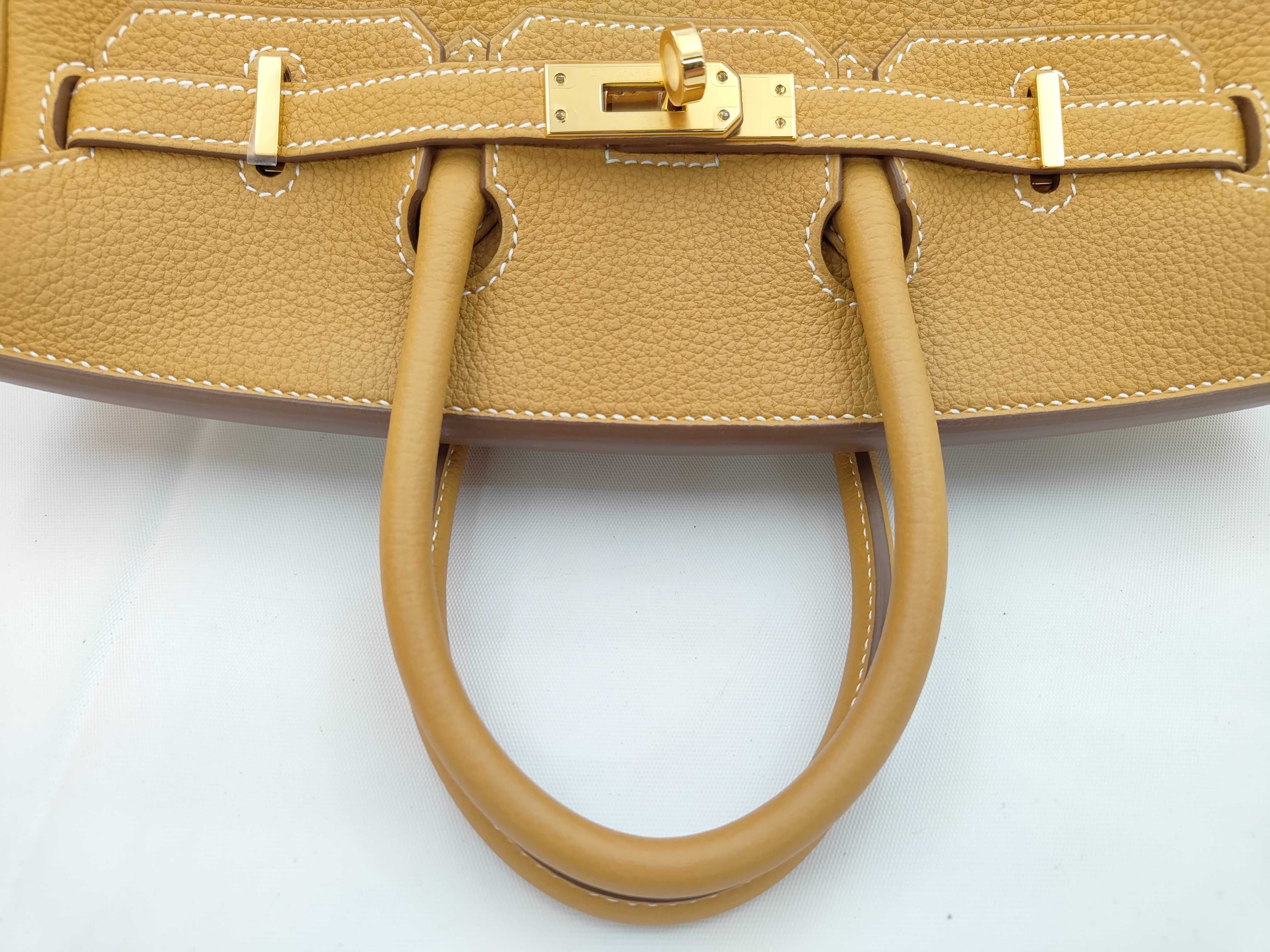 Birkin 25 Natural Sable Togo Leather Handbag with Gold Hardware (K Stamp) — view 3