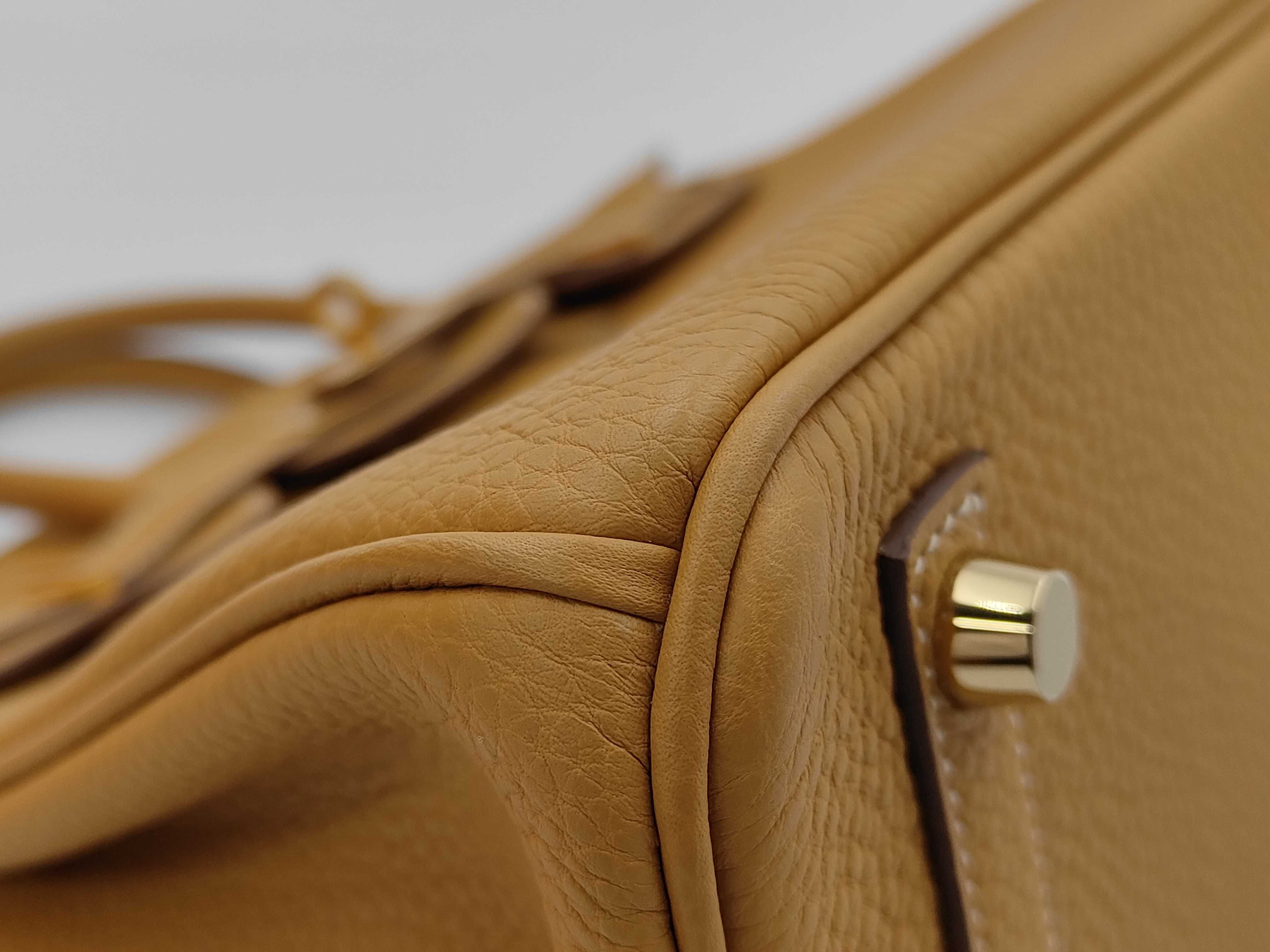 Birkin 25 Natural Sable Togo Leather Handbag with Gold Hardware (K Stamp) — view 6