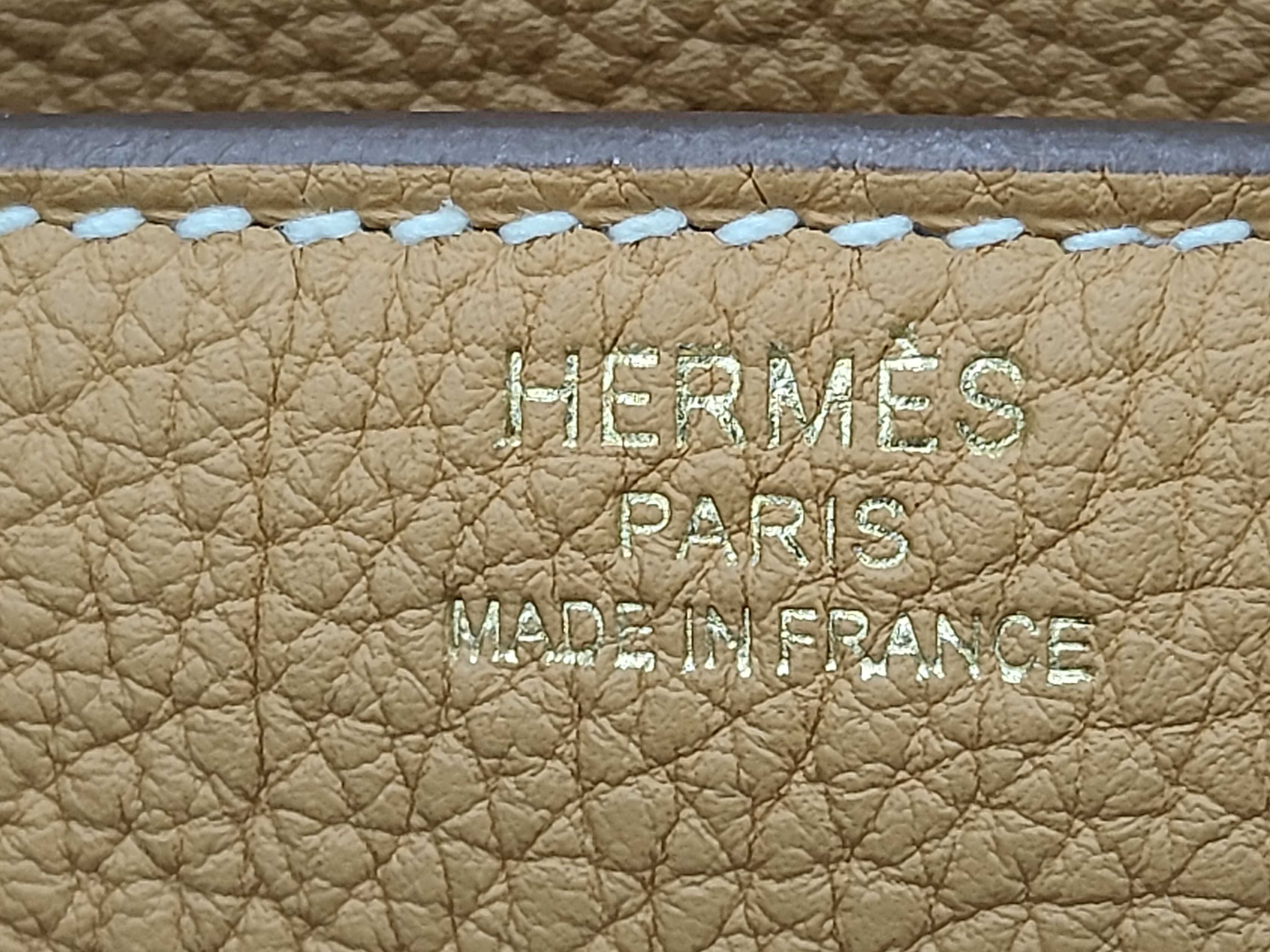 Birkin 25 Natural Sable Togo Leather Handbag with Gold Hardware (K Stamp) — view 8