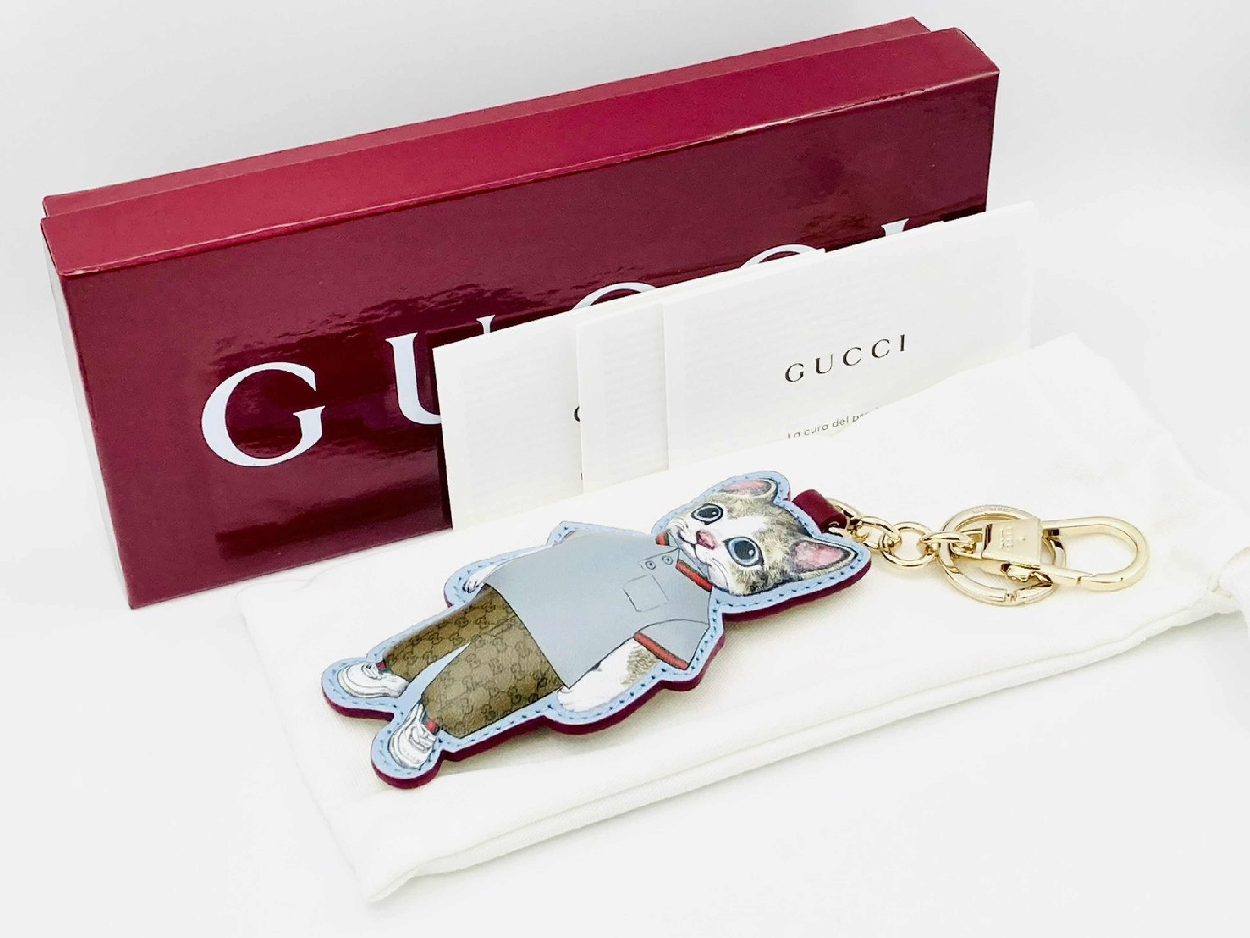 x Higuchi Yuko 851742 Cat BORIS Charm Keyring Blue Japan Limited Edition Key Case/Keychain — view 4